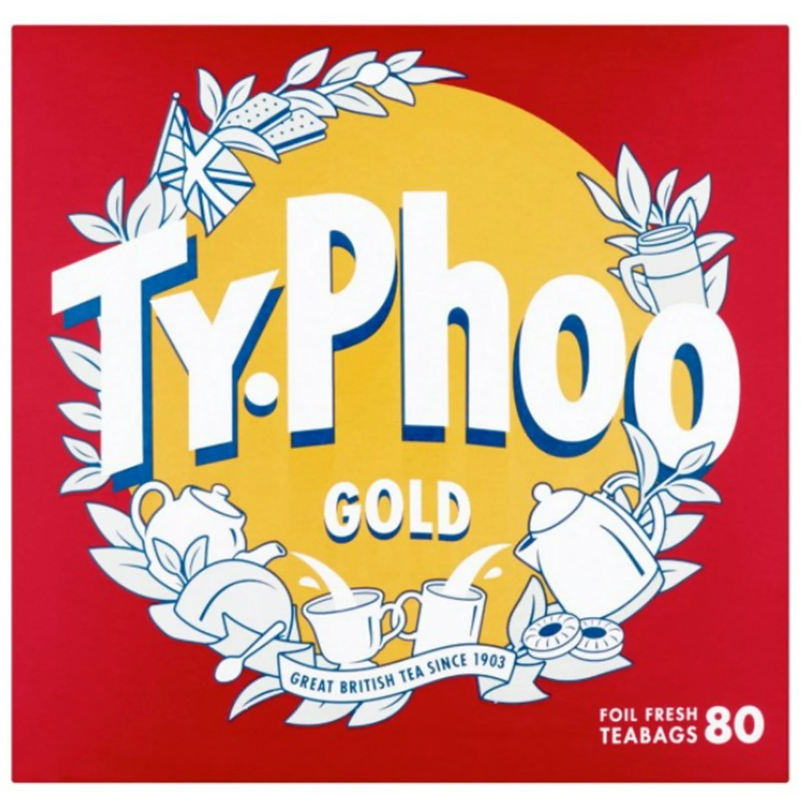 Typhoo Gold Great British Tea 80 Foil Fresh Bags (Box of 12)