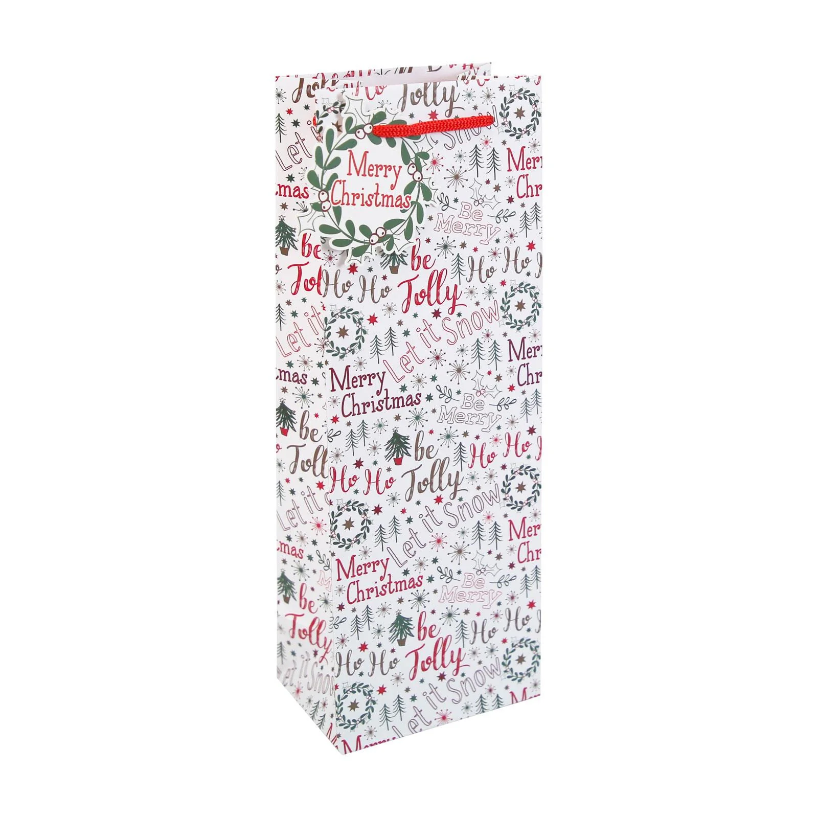 12x Christmas Bottle Gift Bag Merry Christmas - Image 2
