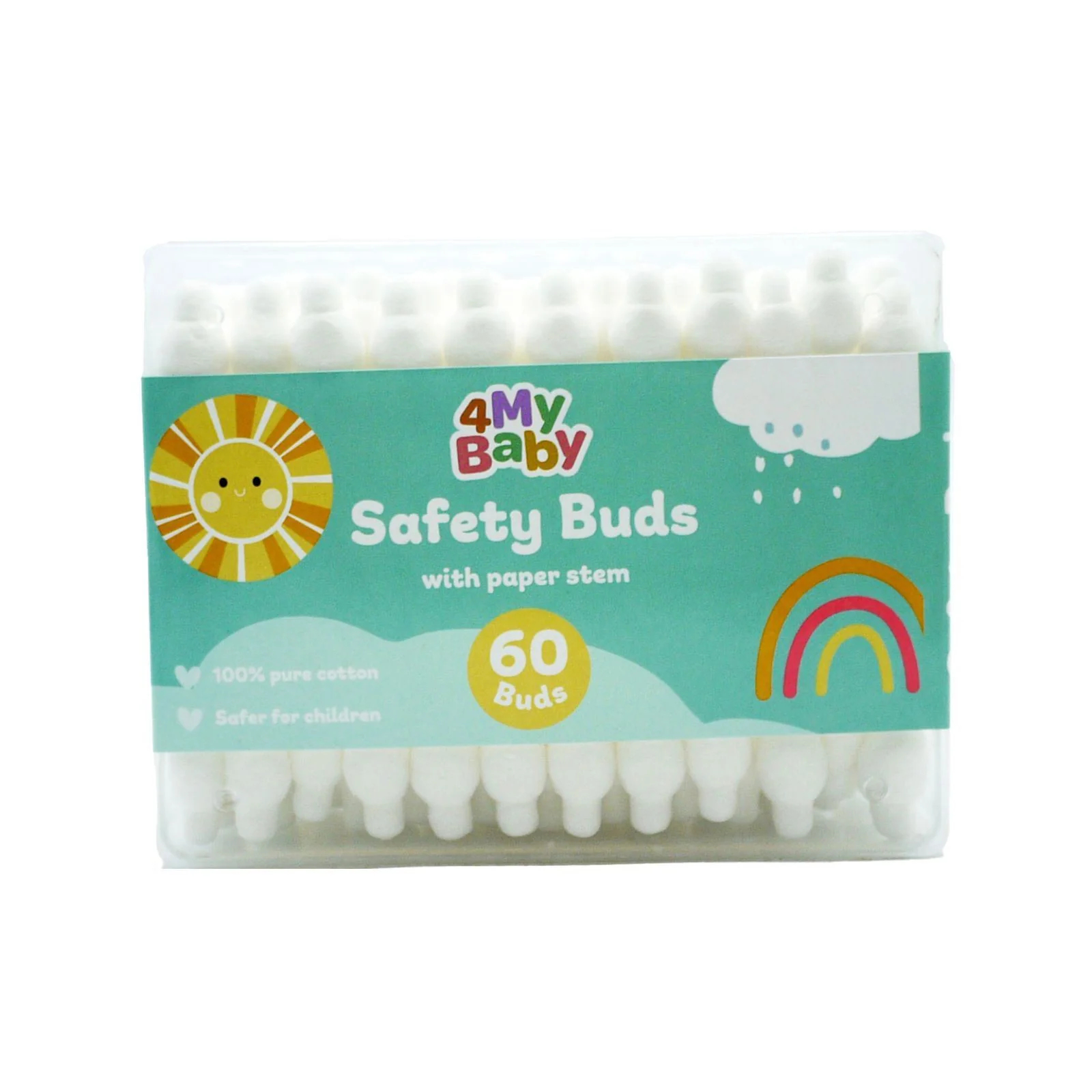 For My Baby Safe Cotton Buds Paper Stem 60pcs (Box of 12)