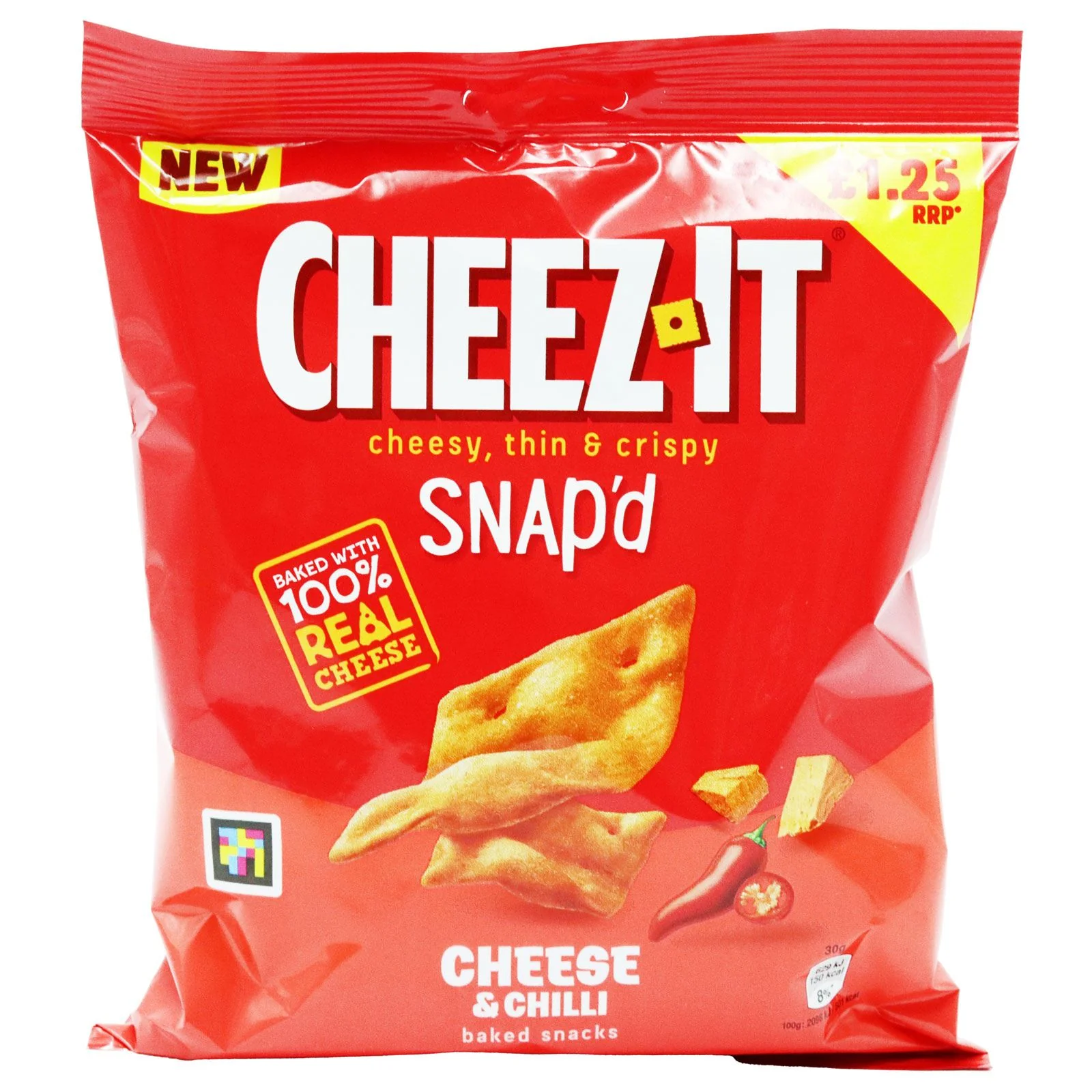 16x Cheez it Cheesy Thin Crispy Snap'd Baked Cheese & Chilli Snacks 65g - Image 2