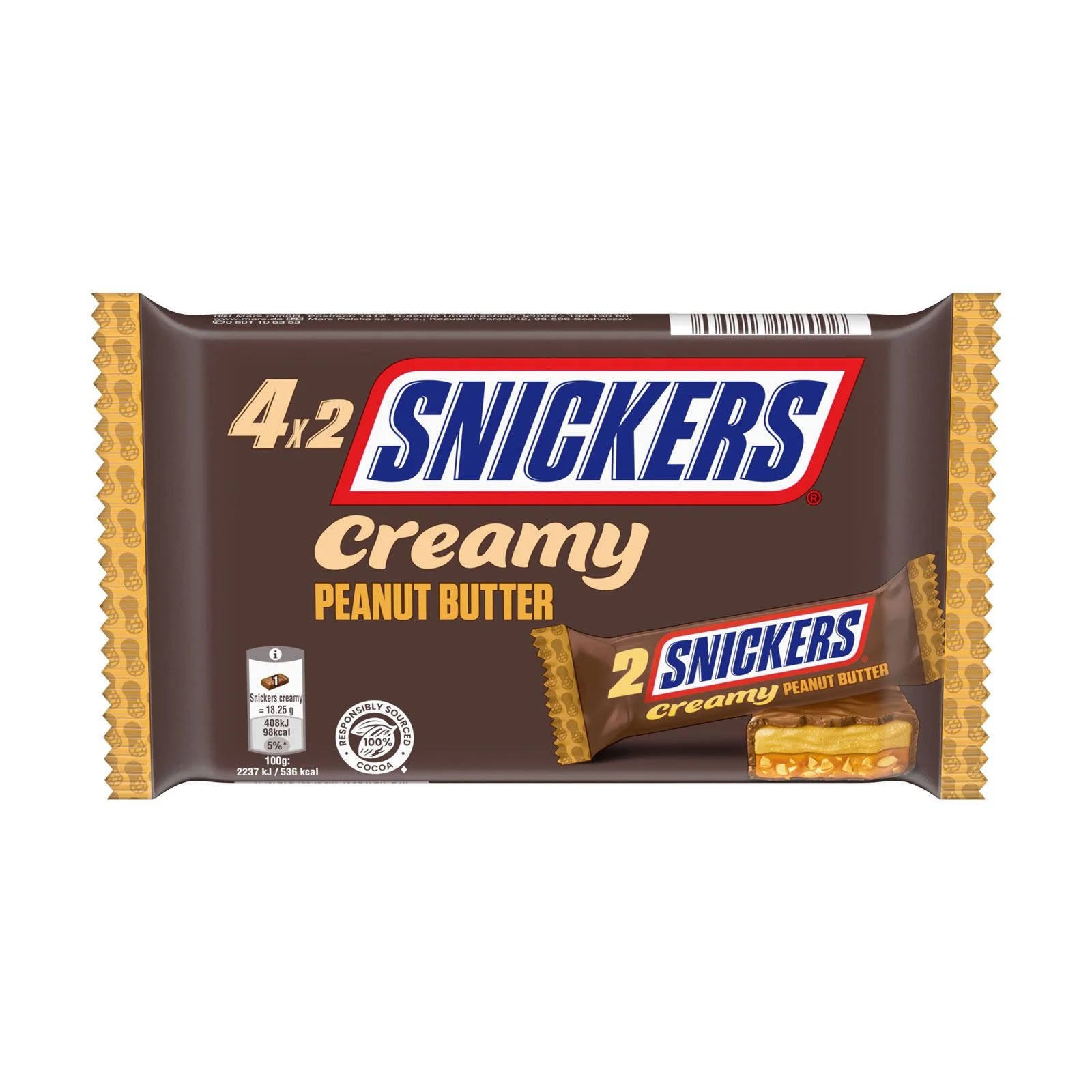 18x Snickers Peanut Butter 146g Pack of 4