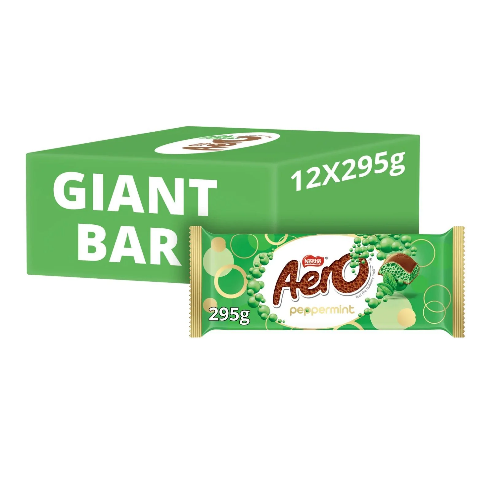 Aero Peppermint Milk Chocolate Giant Sharing Bar 295g (Box of 12)