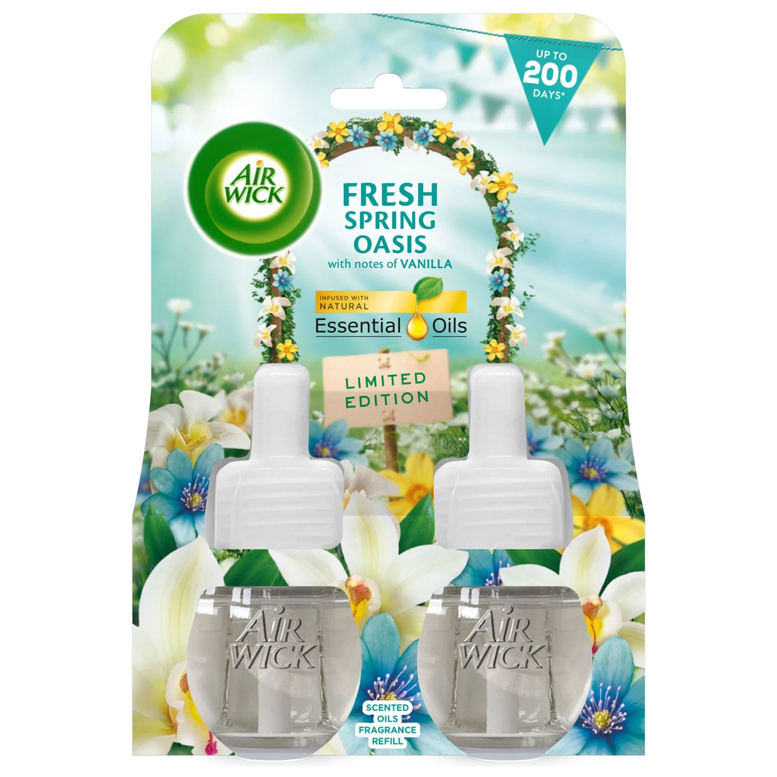 Air Wick Fresh Spring Oasis Plug In Electrical Air Freshener Twin Refills 19ml