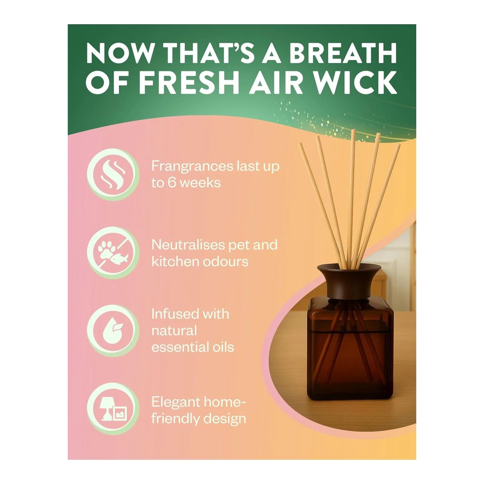 Air Wick Stacey Solomon Garden Glow Reed Diffuser 80ml - Image 4