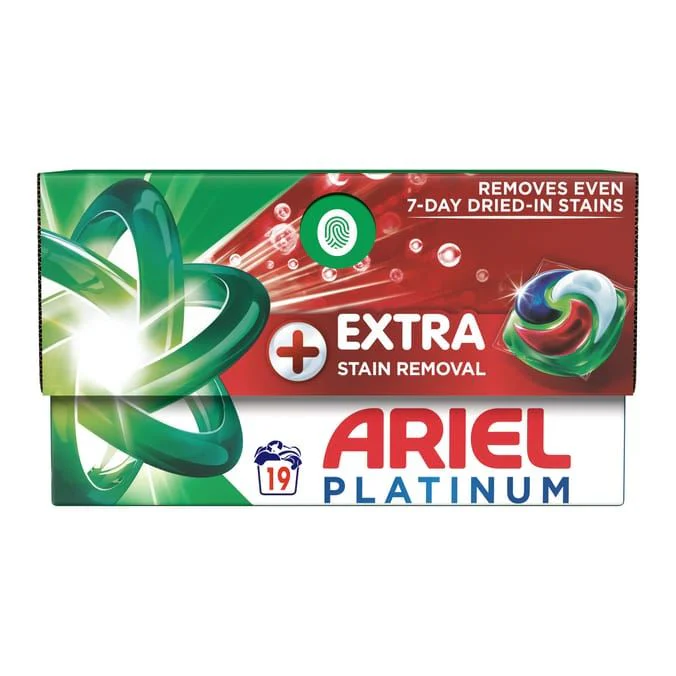Ariel Platinum Pods Extra Stain Removal Washing Capsules, 19 Washes