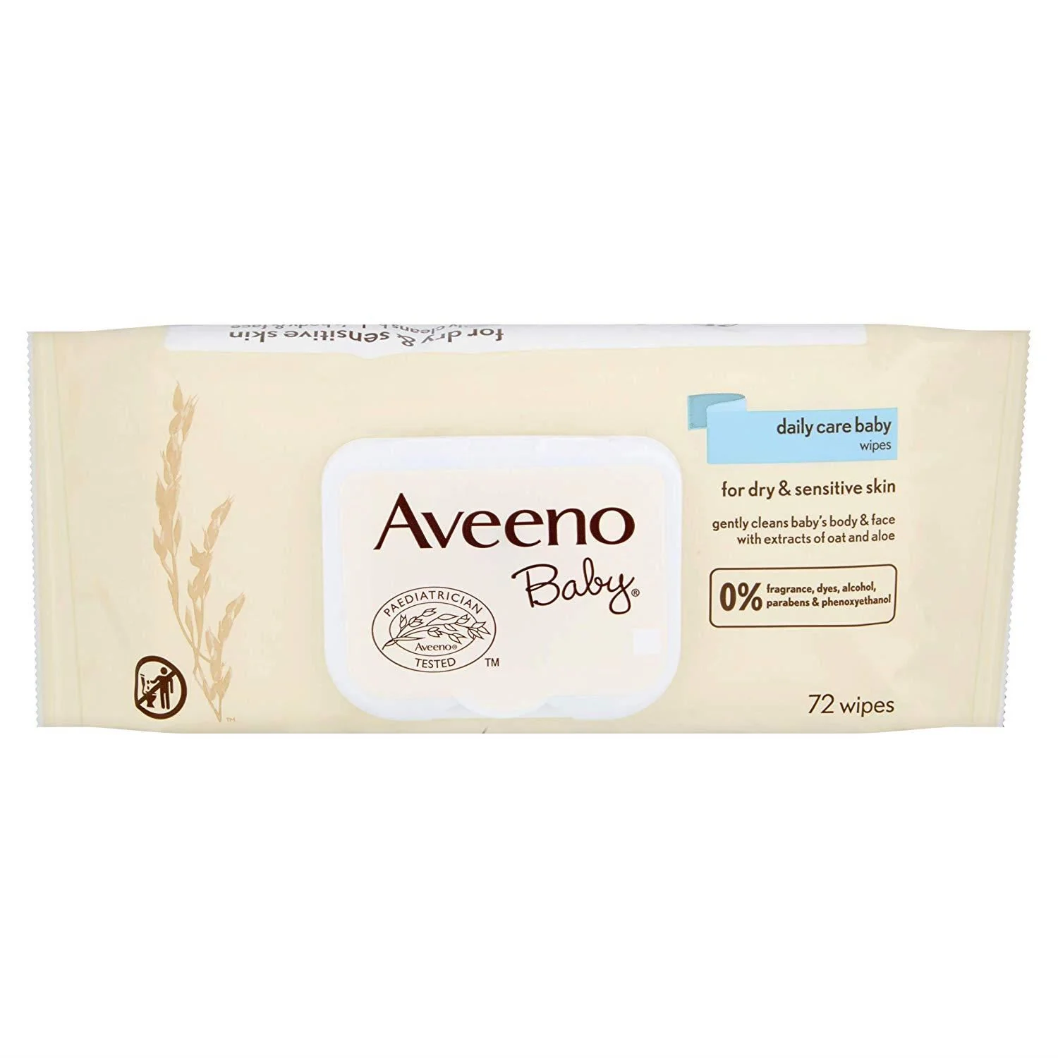 Aveeno Baby Daily Care Wipes 72'S (Box of 12) - Image 2