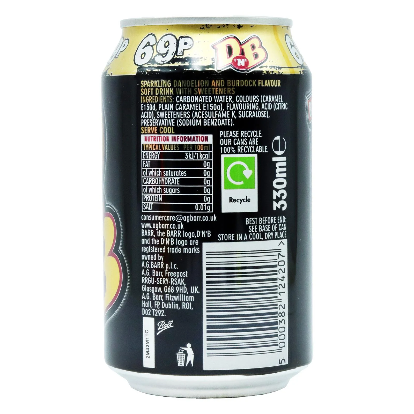 Barr Dandelion and Burdock Pm 69p 330ml (Box of 24) - Image 3