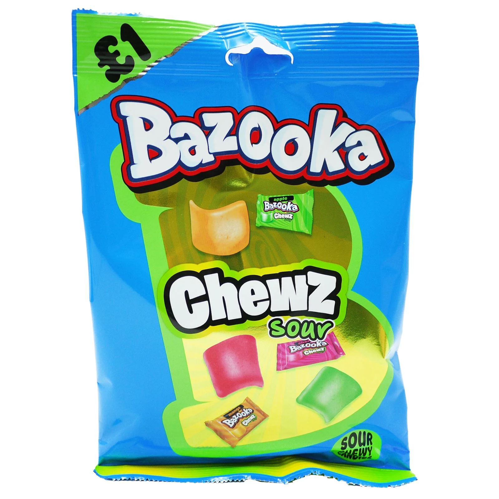 Bazooka Sour Chewz 120g (Box of 12)