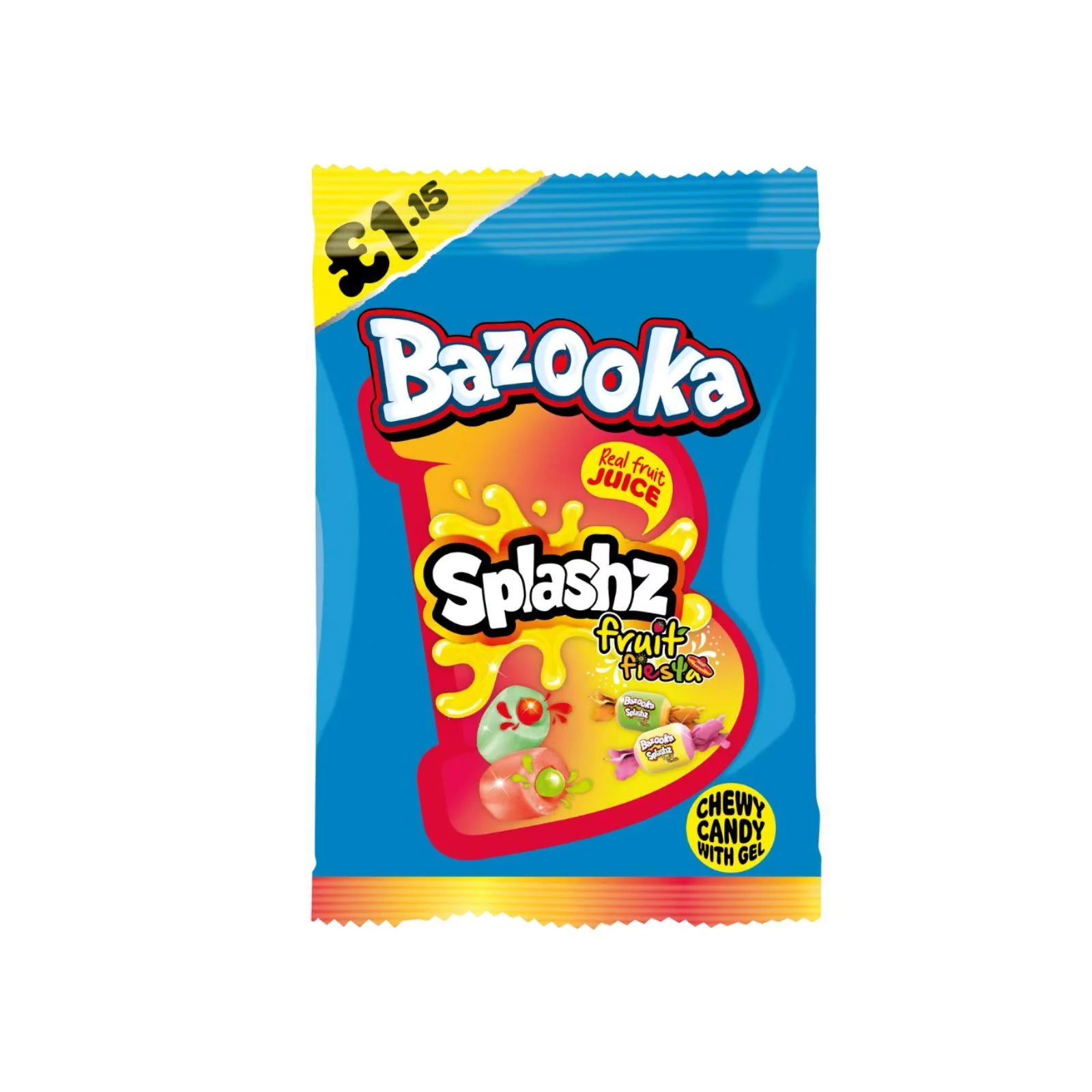 Bazooka Splashz Fruit Fiesta Bag 120g £1.15 PMP (Box of 12) - Image 3