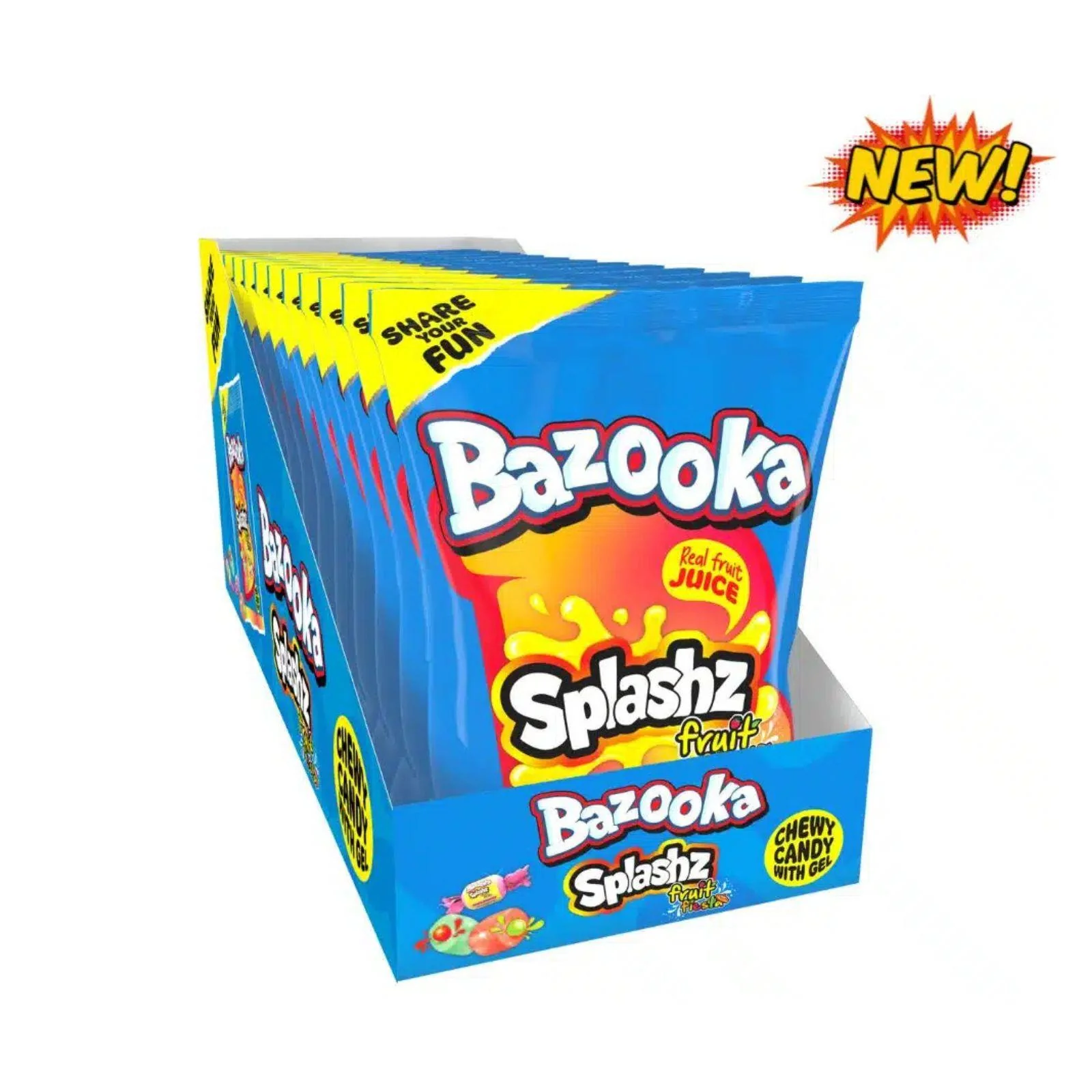 Bazooka Splashz Fruit Fiesta Bag 120g £1.15 PMP (Box of 12) - Image 4