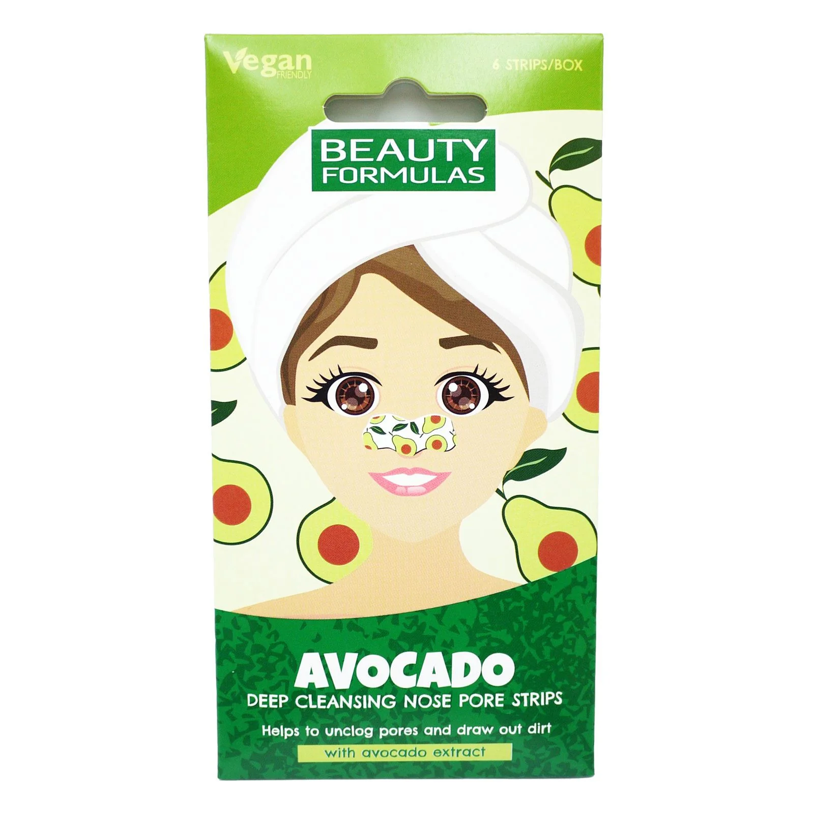 Beauty Formulas Nose Pore Strips Avocado 6's