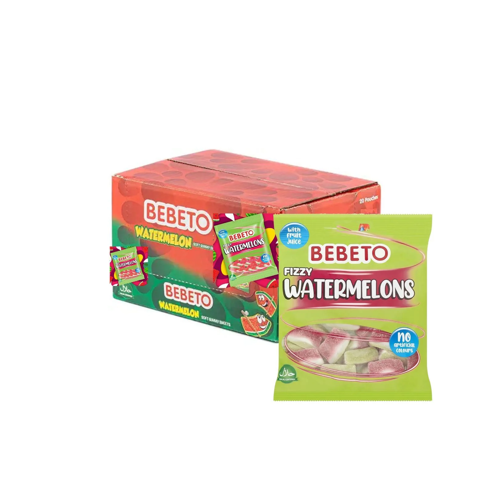 Bebeto Fizzy Watermelons 150g (Box of 10)
