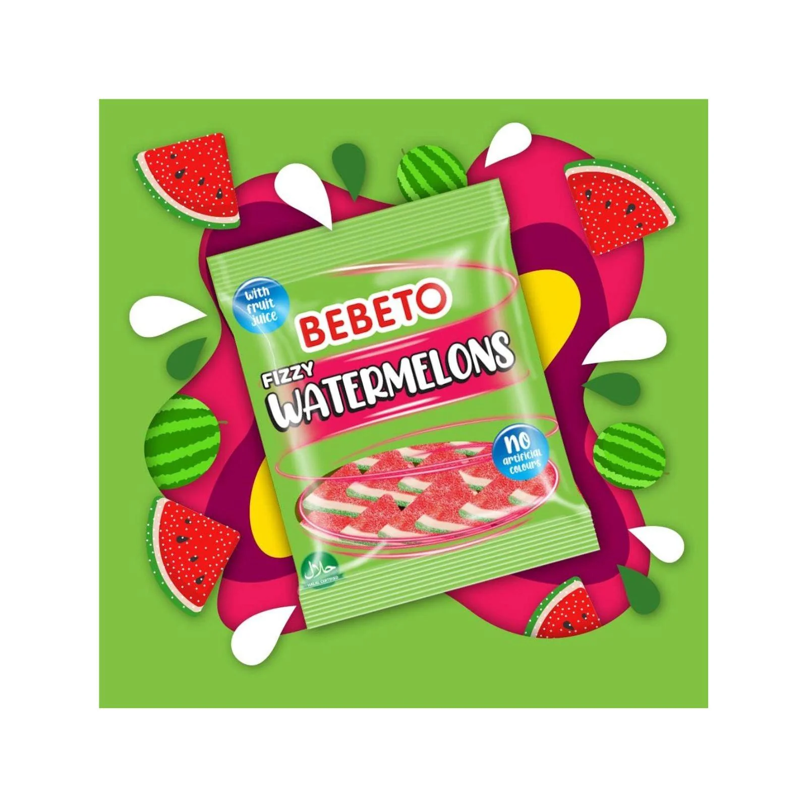 Bebeto Fizzy Watermelons 150g (Box of 10) - Image 4