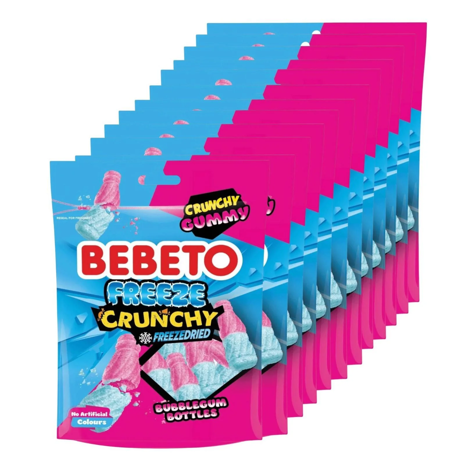 Bebeto Freeze Dried Bubblegum Bottles 140g (Box of 12)