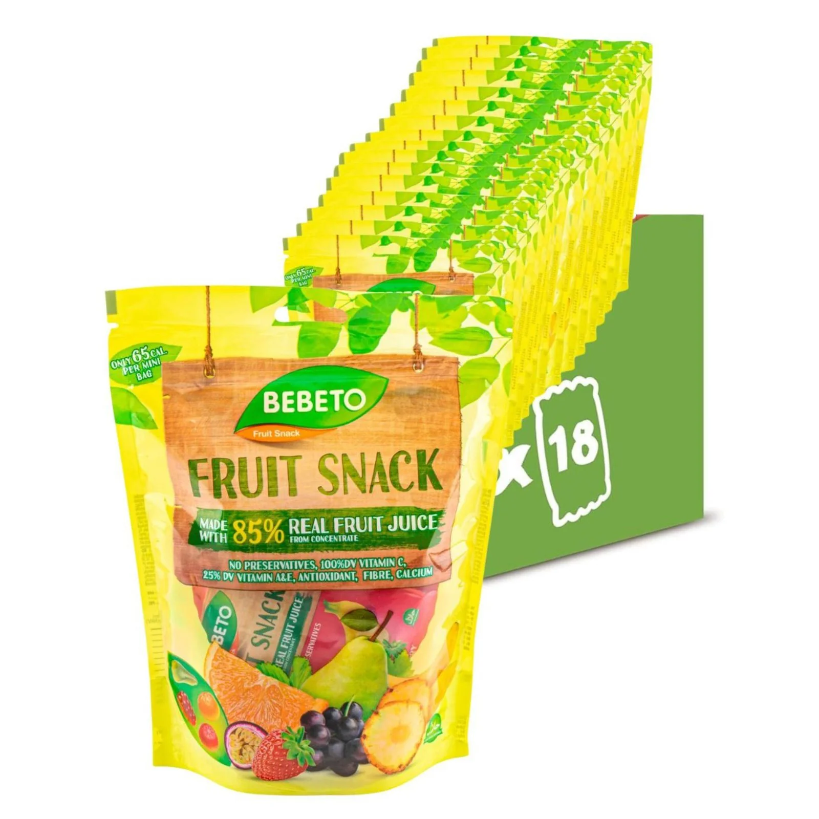 Bebeto Fruit Snacks 7 Pack 105g (Box of 18)