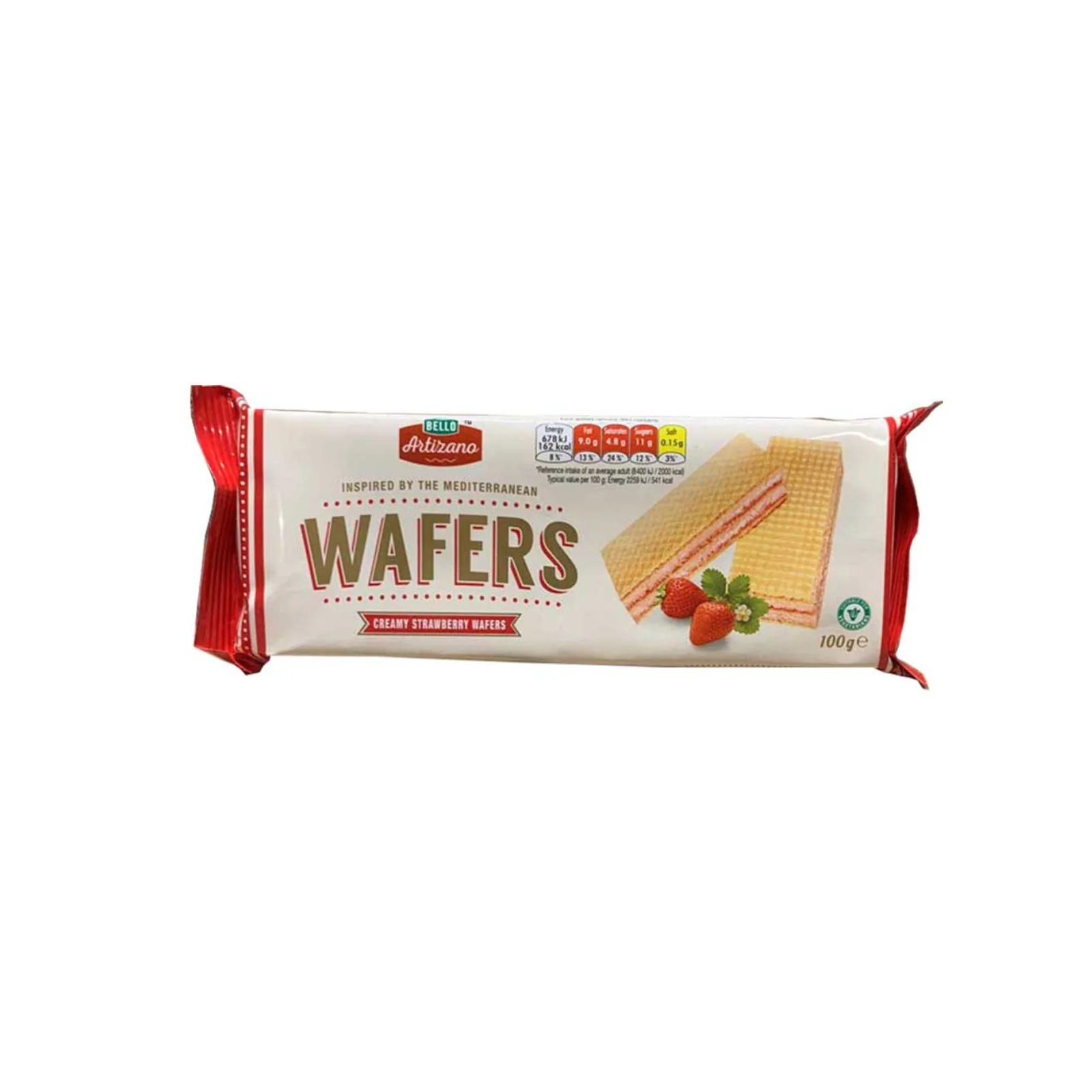 Bello Artizano Cream Wafers Creamy Strawberry, 100g (Box of 20) - Image 2