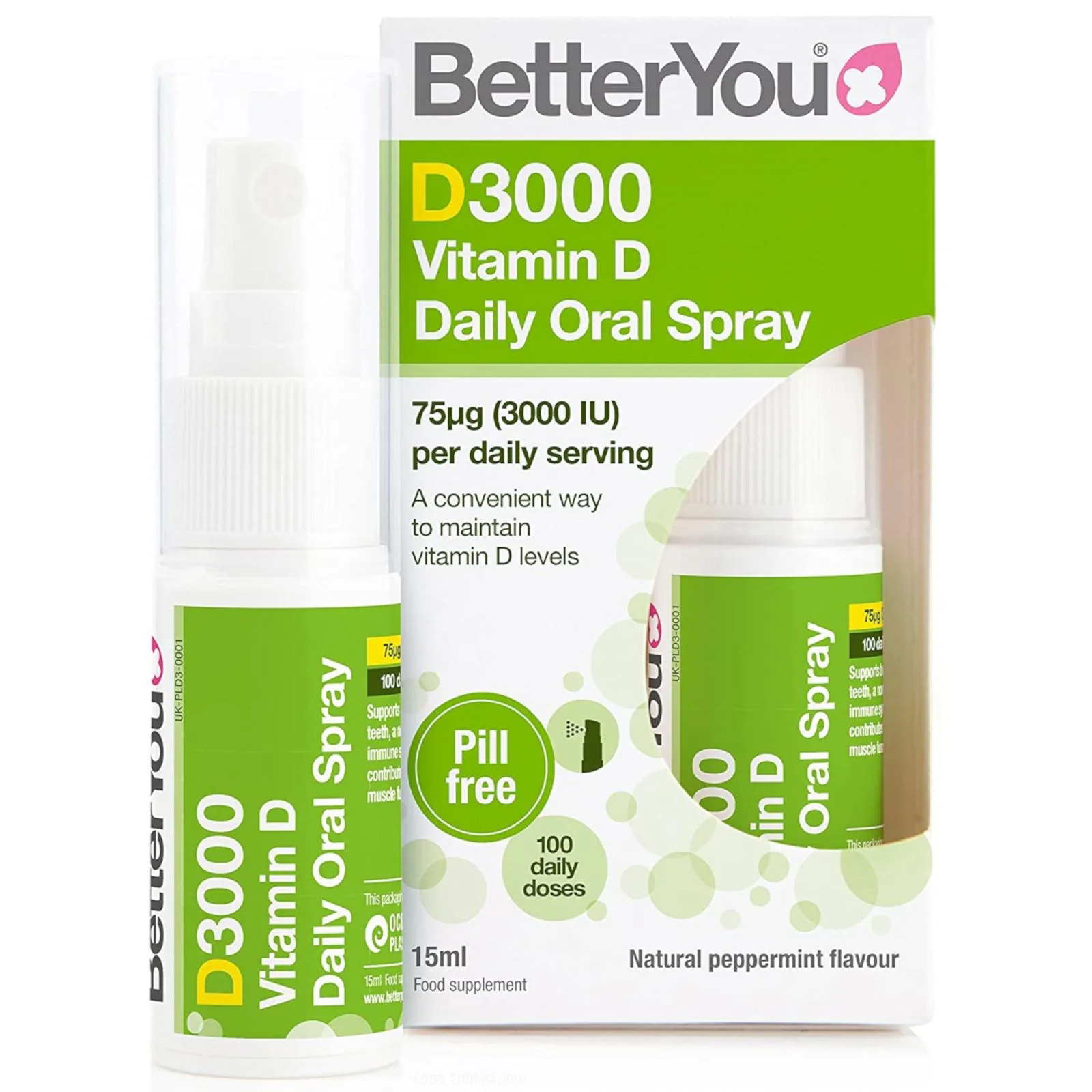 Better You D3000 Vitamin D Daily Oral Spray 15ml