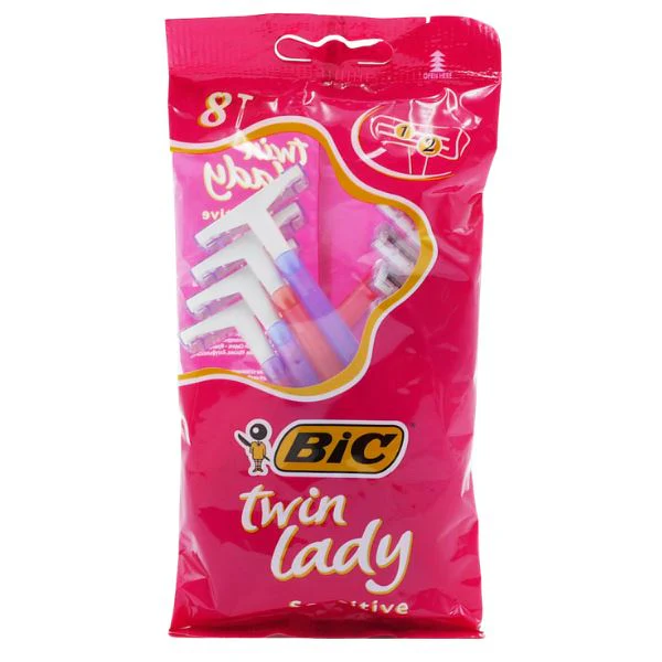 Bic Twin Lady Sensitive Razors 2 Blades, (8 Pack)