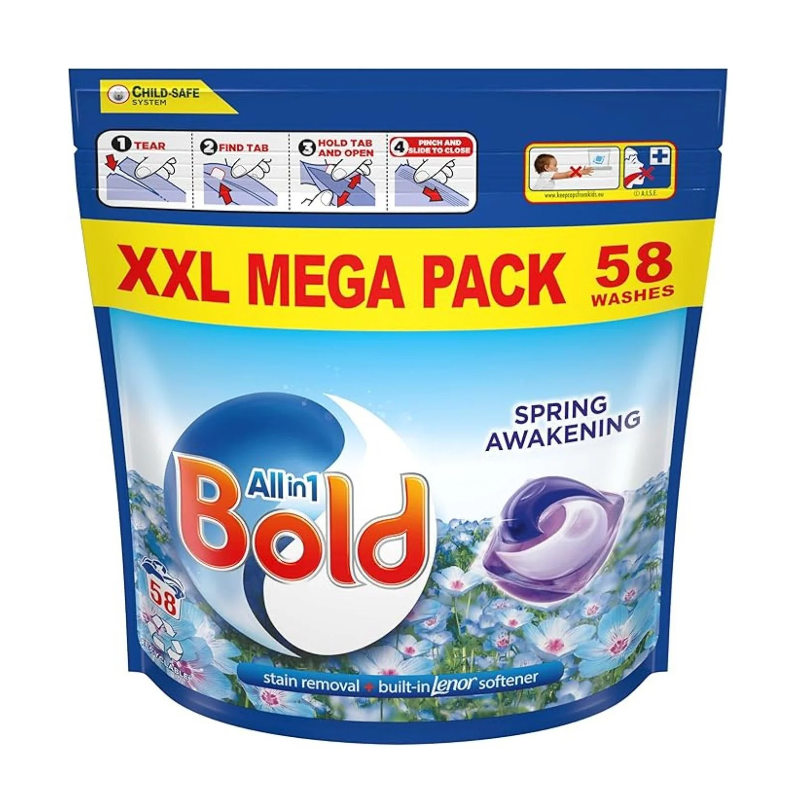 Bold All-in-1 Pods Washing Capsules Spring Awakening 58 Washes