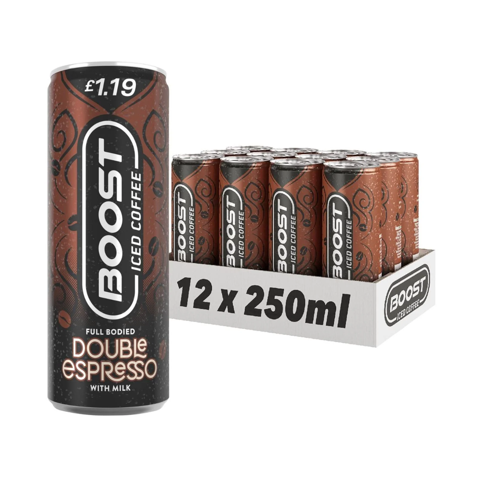 Boost Iced Coffee Double Espresso 250 ml (Box of 12)