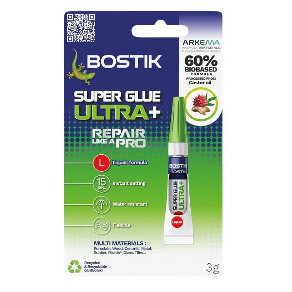 Bostik Super Glue Ultra+ Tube (3g)