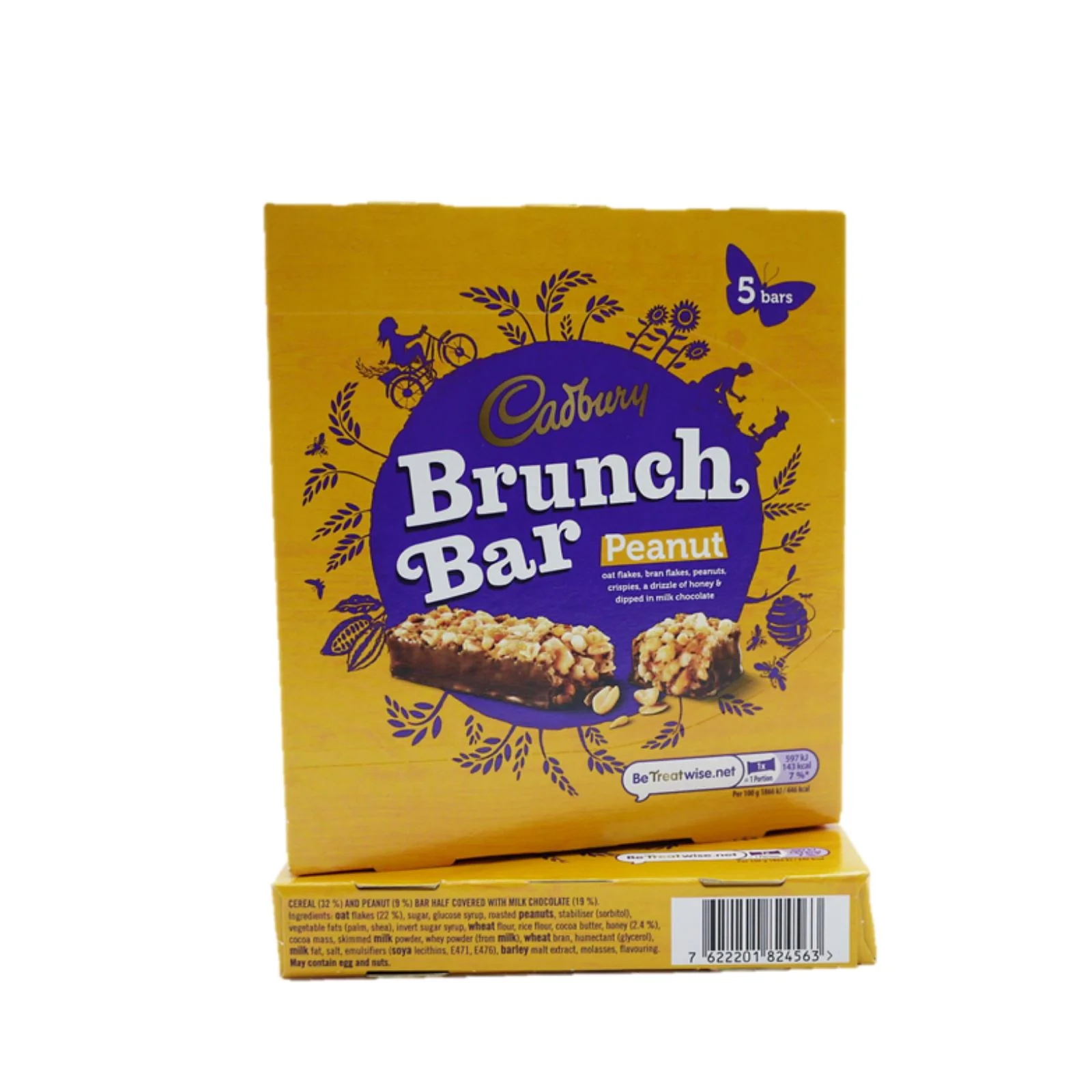 Cadbury Brunch Bar Peanut 5 Pack 140g (Box of 8)
