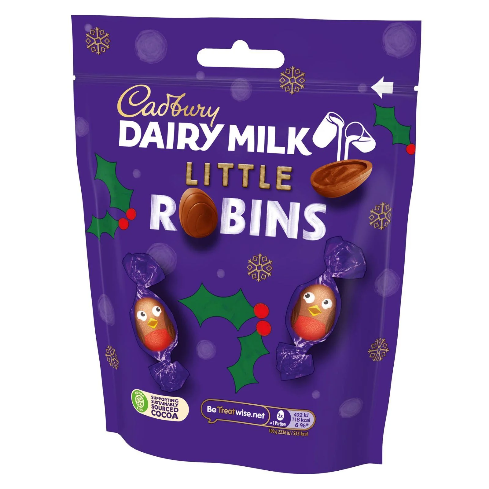 Cadbury Dairy Milk Little Robins Christmas Chocolate Bag 77g