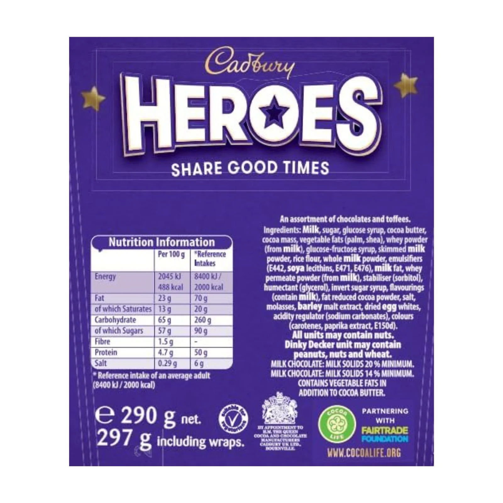 Cadbury Heroes Chocolate Carton 290g - Image 2