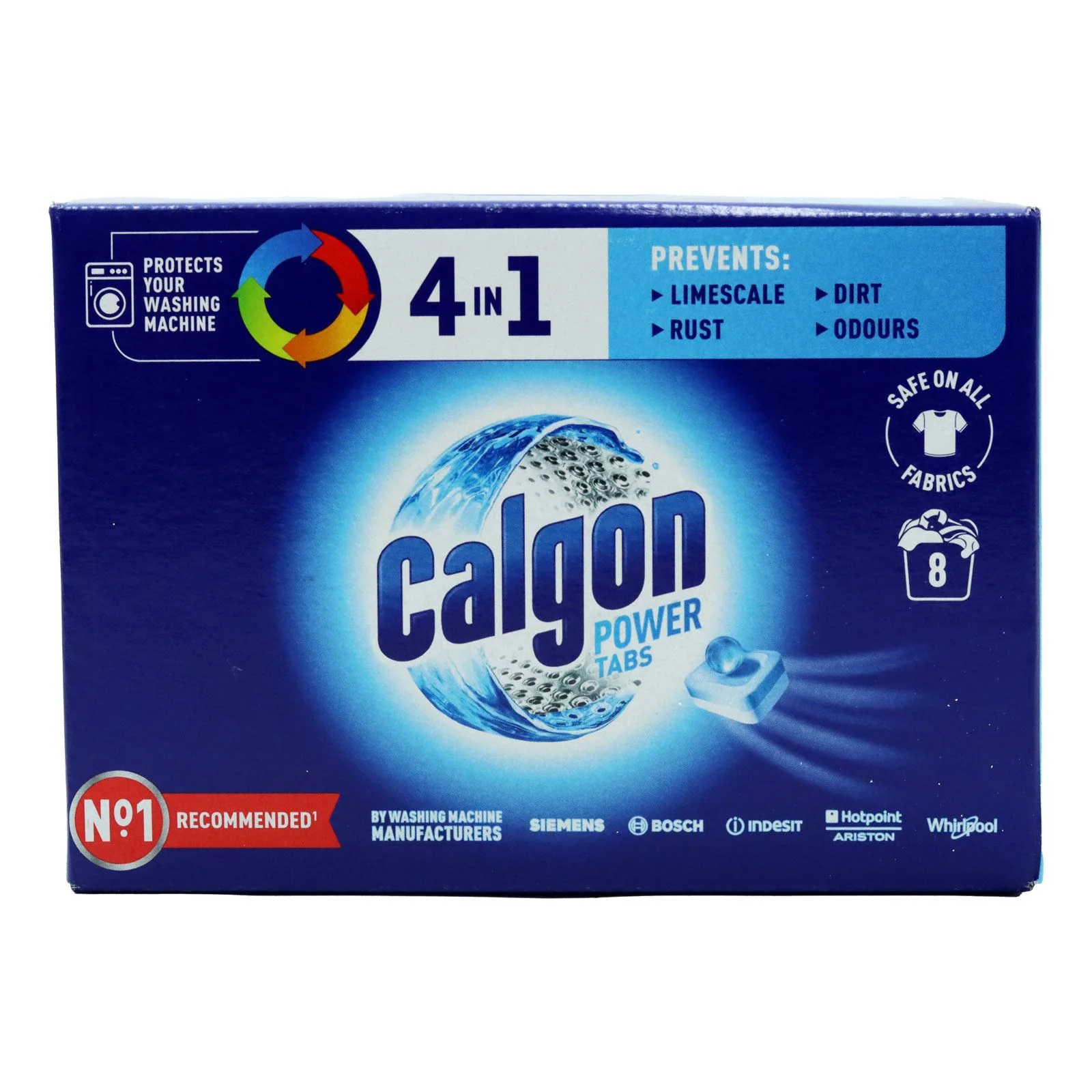 Calgon 4-in-1 Washing Machine Cleaner and Water Softener Tablets, 8 Count, (Box of 14)