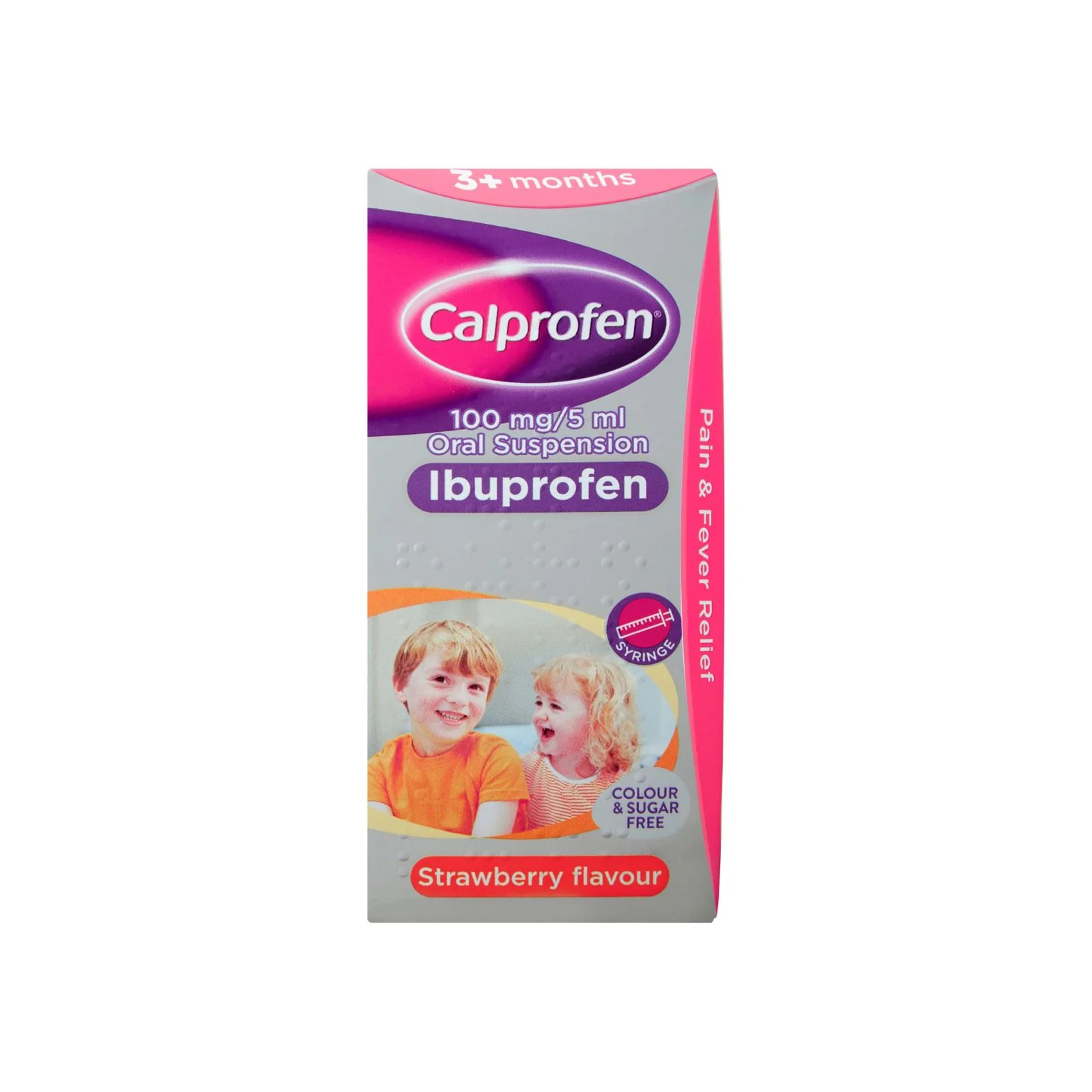 Calprofen Ibuprofen Suspension Strawberry Flavour 3+ Months 100 ml