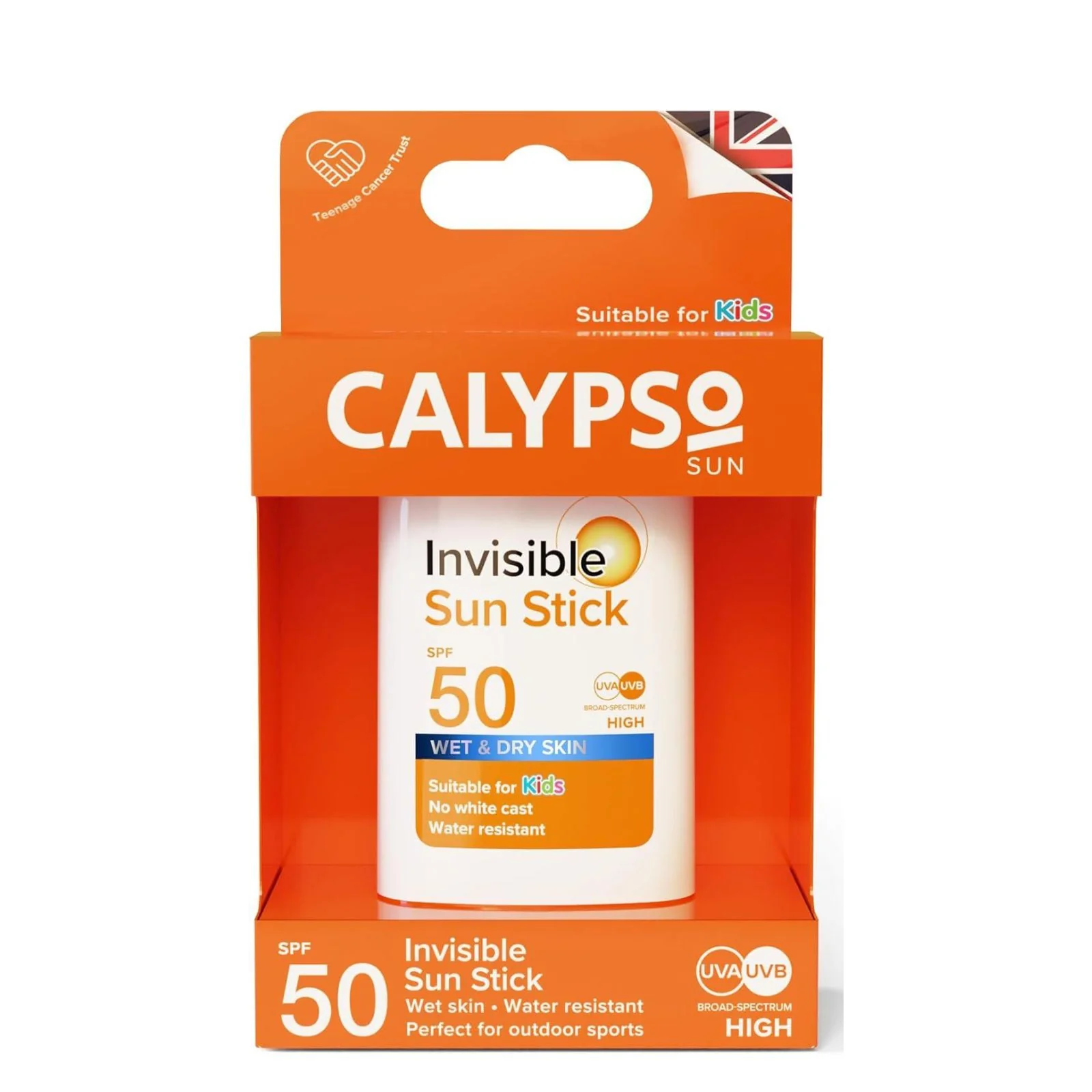 Calypso Invisible Sun Stick, SPF50 Sun Protection for Wet and Dry Skin