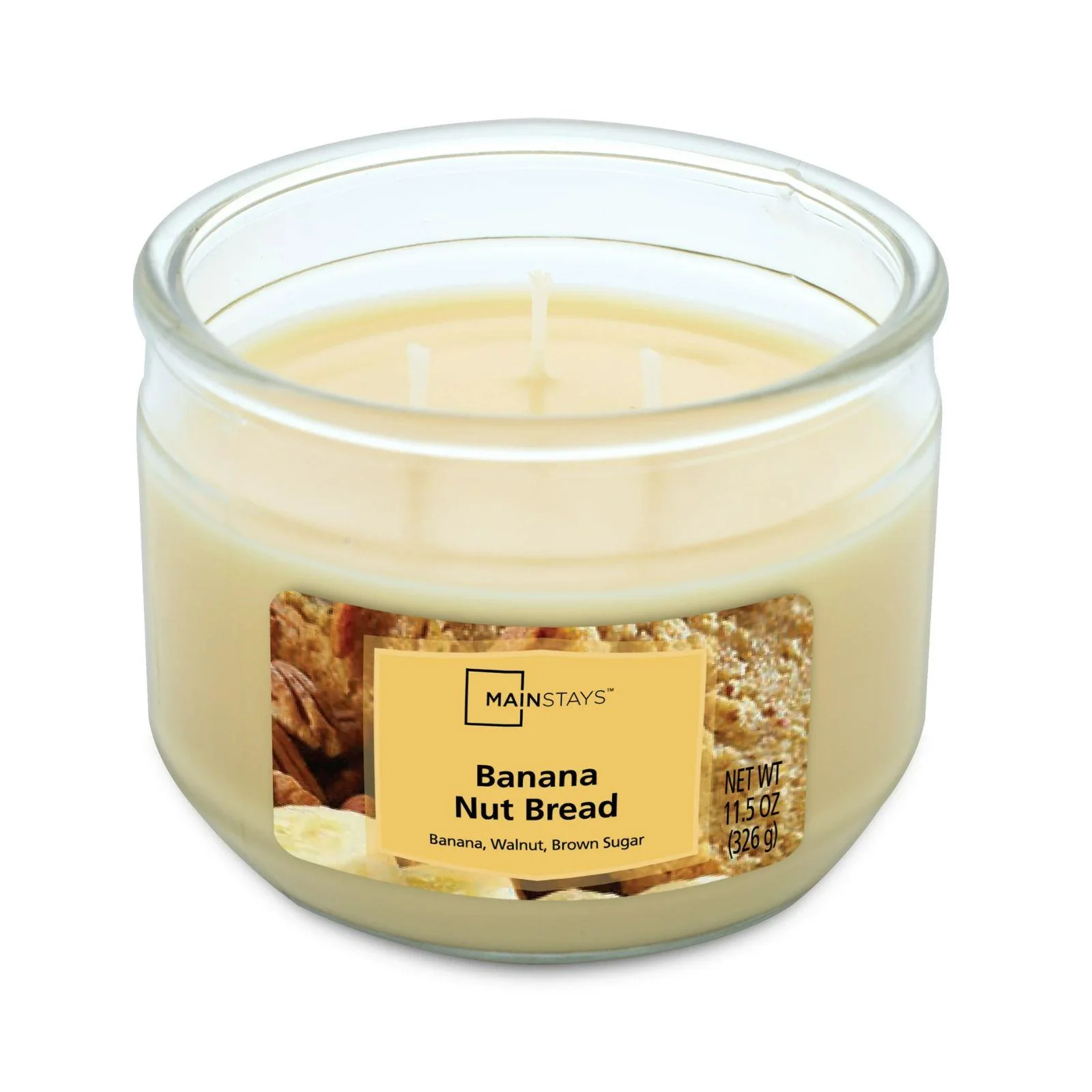 Mainstays Candle Jar 3 Wick Banana Nut Bread 11.5 oz - Image 3