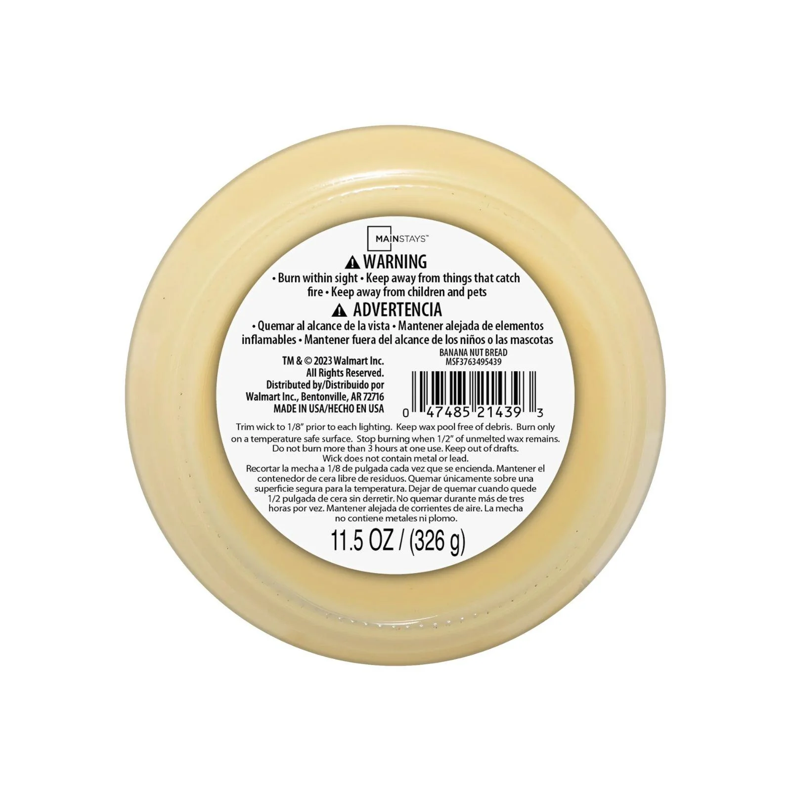 Mainstays Candle Jar 3 Wick Banana Nut Bread 11.5 oz - Image 5