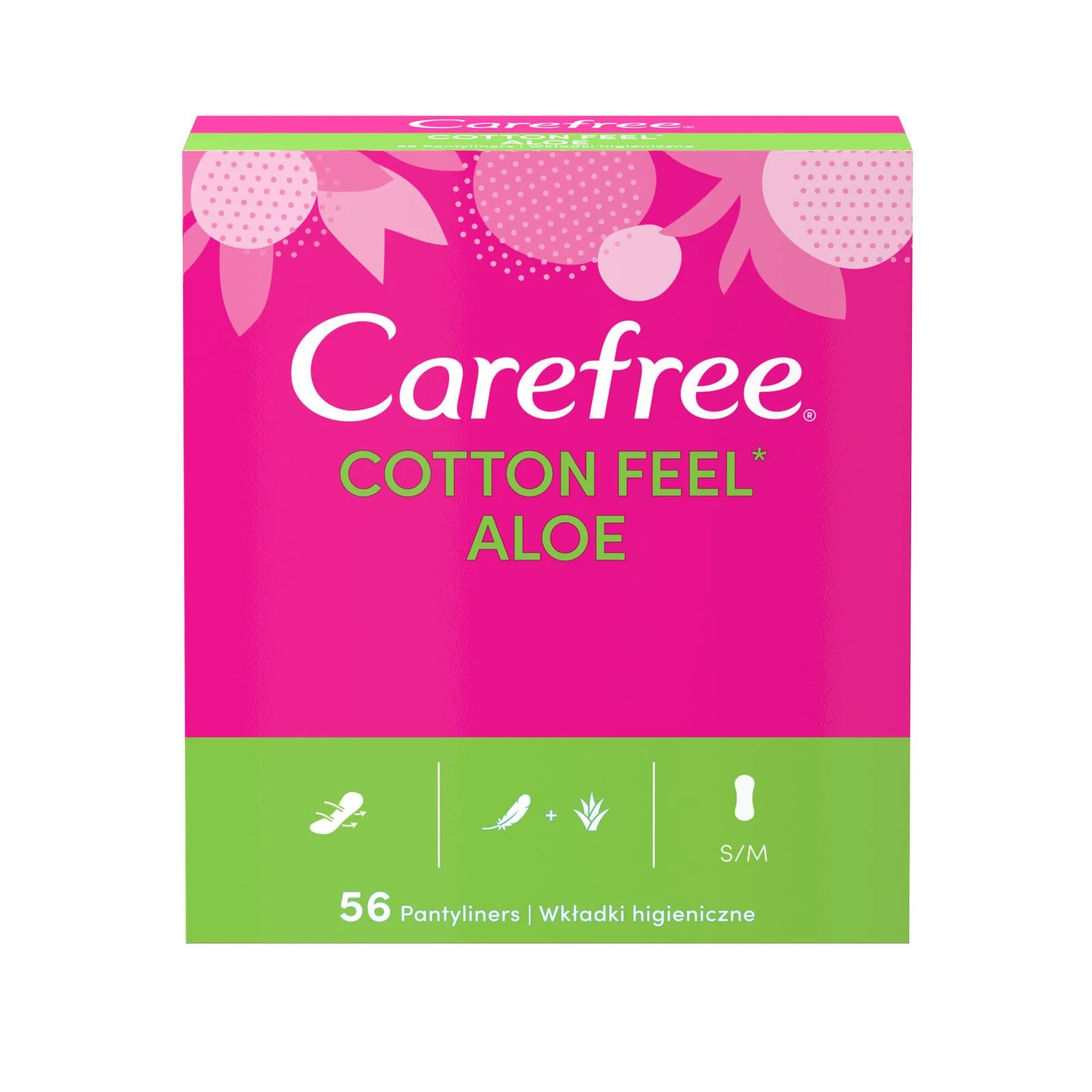 Carefree Cotton Feel Aloe Vera Liners Normal, Level Two (56s)