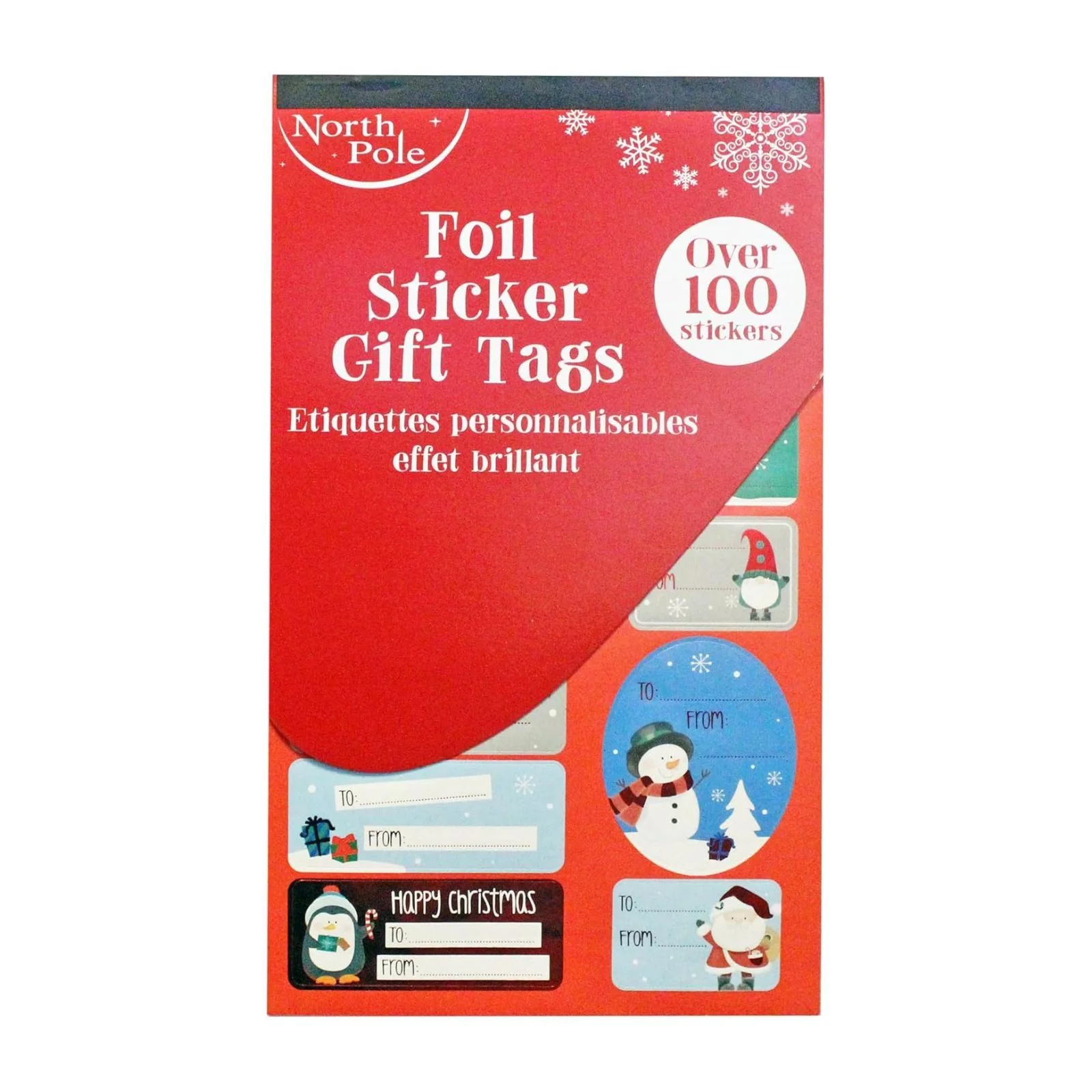 Christmas Gift Tag Stickers Cute Foil 100 Pack - Image 2
