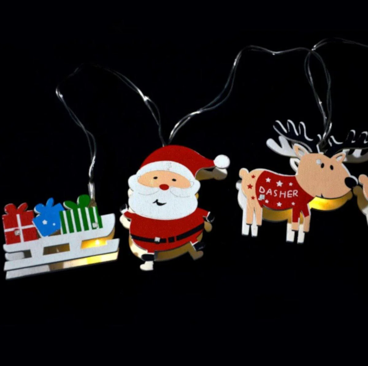 Christmas Tree LED String Lights - 11 Decorations Santa Reindeer Xmas Sleigh - Image 5