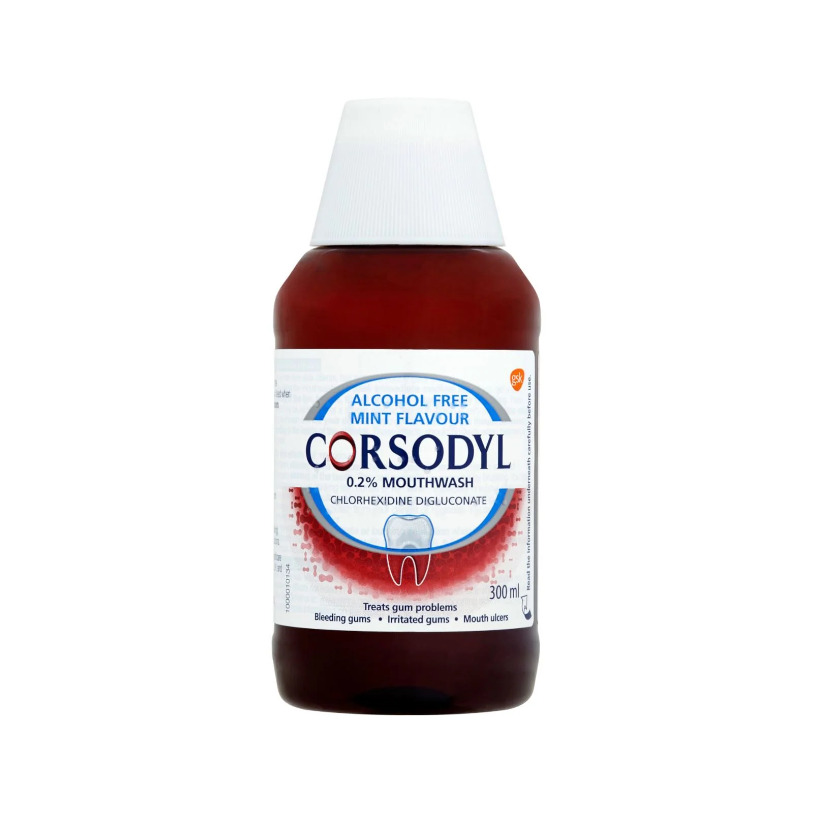 Corsodyl Mouthwash Mint Alcohol Free 300 ml