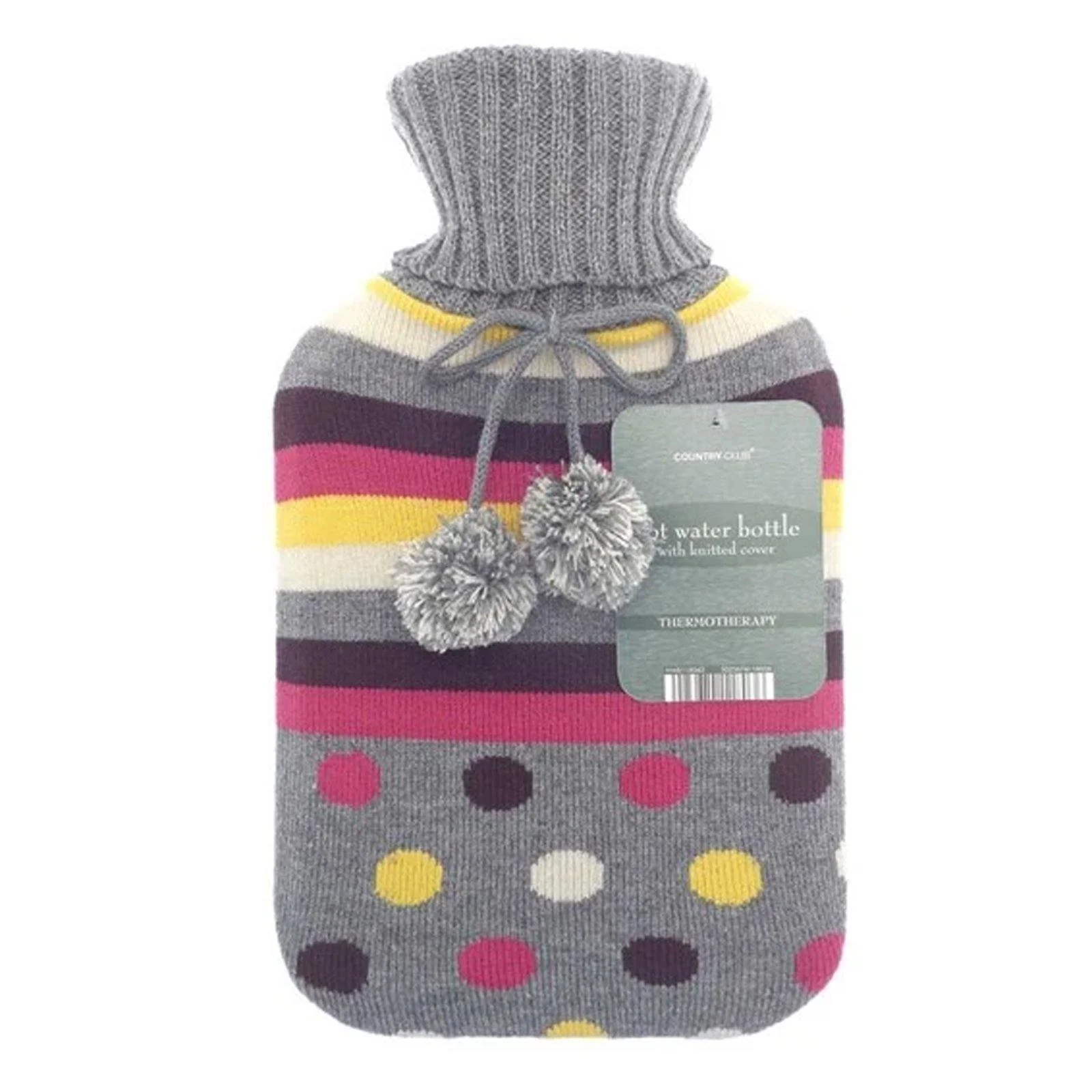 Country Club Hot Water Bottle with Knitted Cover - Image 4