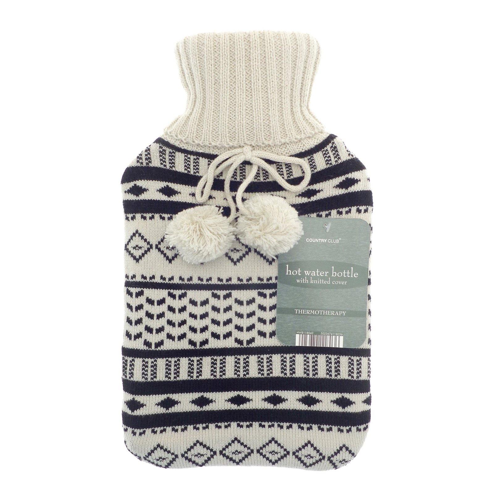 Country Club Hot Water Bottle with Knitted Cover - Image 5