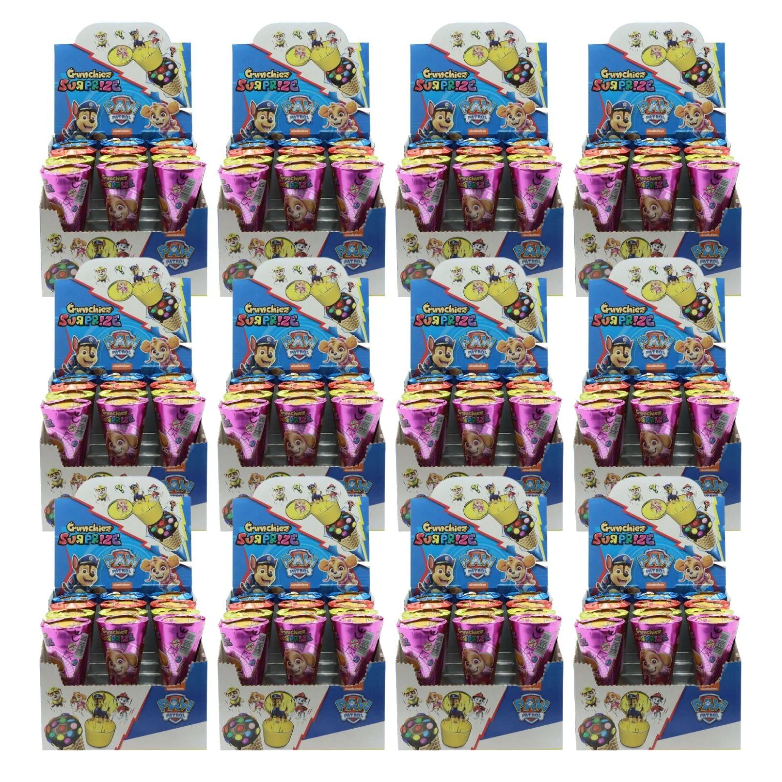 Crunchiez Surprise Paw Patrol Ice Cream Cone with Hazelnut Chocolate Filling and a Surprise, Tray 25g (Box of 12) - Image 2