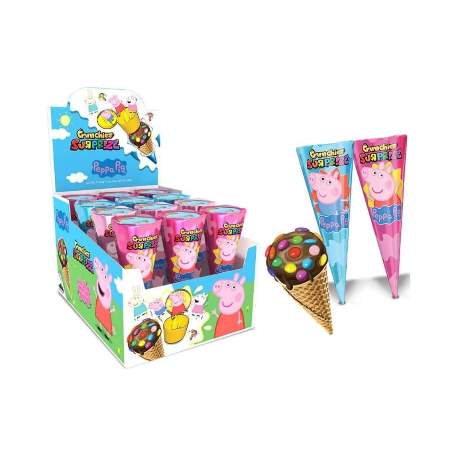 Crunchiez Surprise Peppa Pig Ice Cream Cones 25g (Box of 12) - Image 2