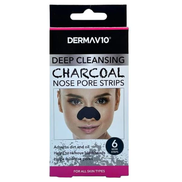 Derma V10 Deep Cleansing Charcoal Nose Strips (6's)