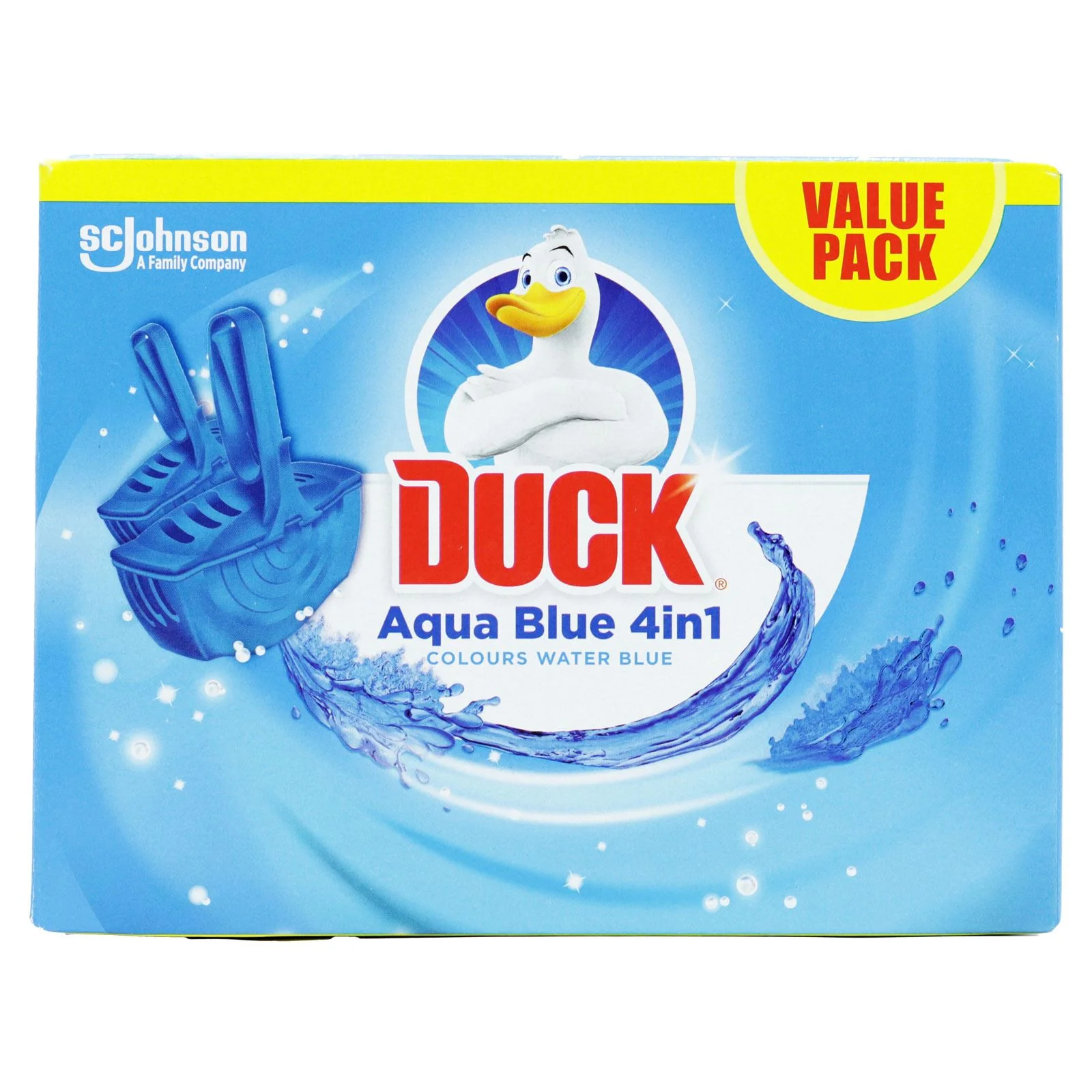 Duck Aqua Blue 4-in-1 Rimblock Toilet Cleaner Twin