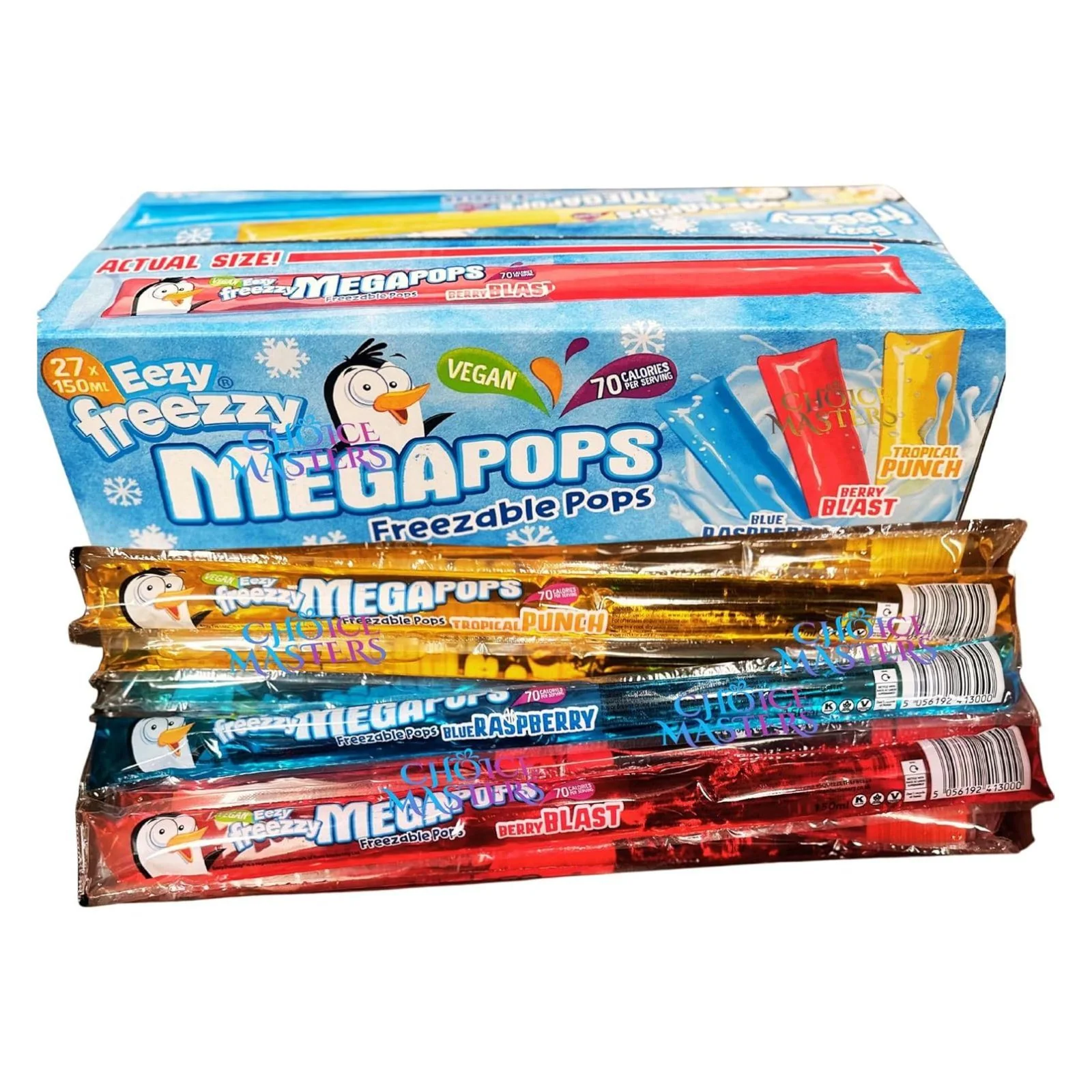 Eezy Freezy Megapops Vegan Freezable Pops – 27 Pack 150ml (Box)