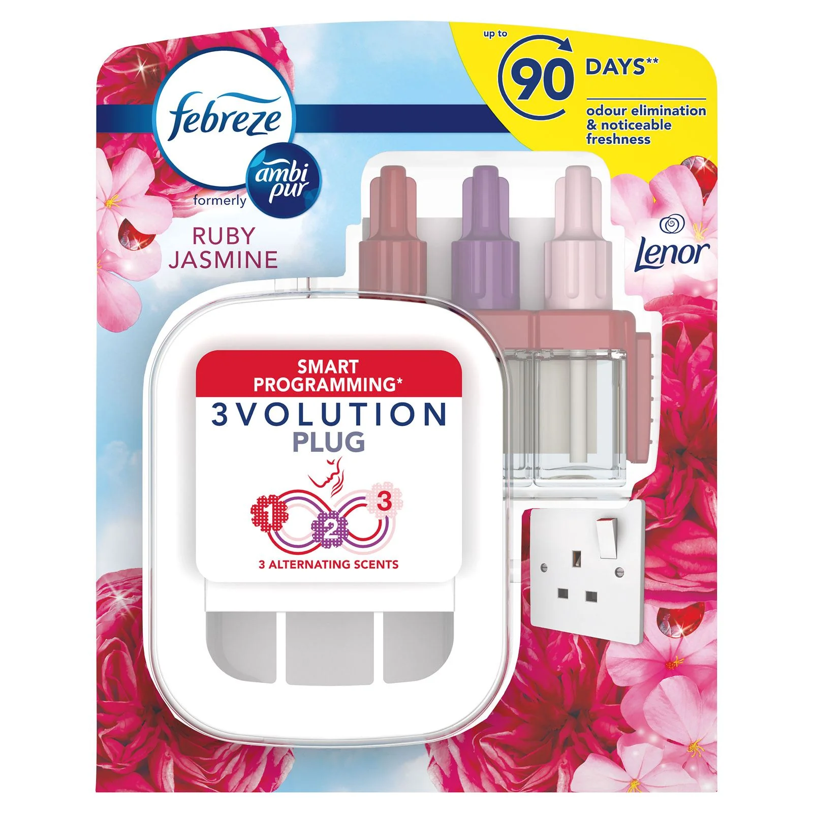 Febreze 3Volution Smart Air Freshener Plug-in Starter Kit Ruby Jasmine 20ml