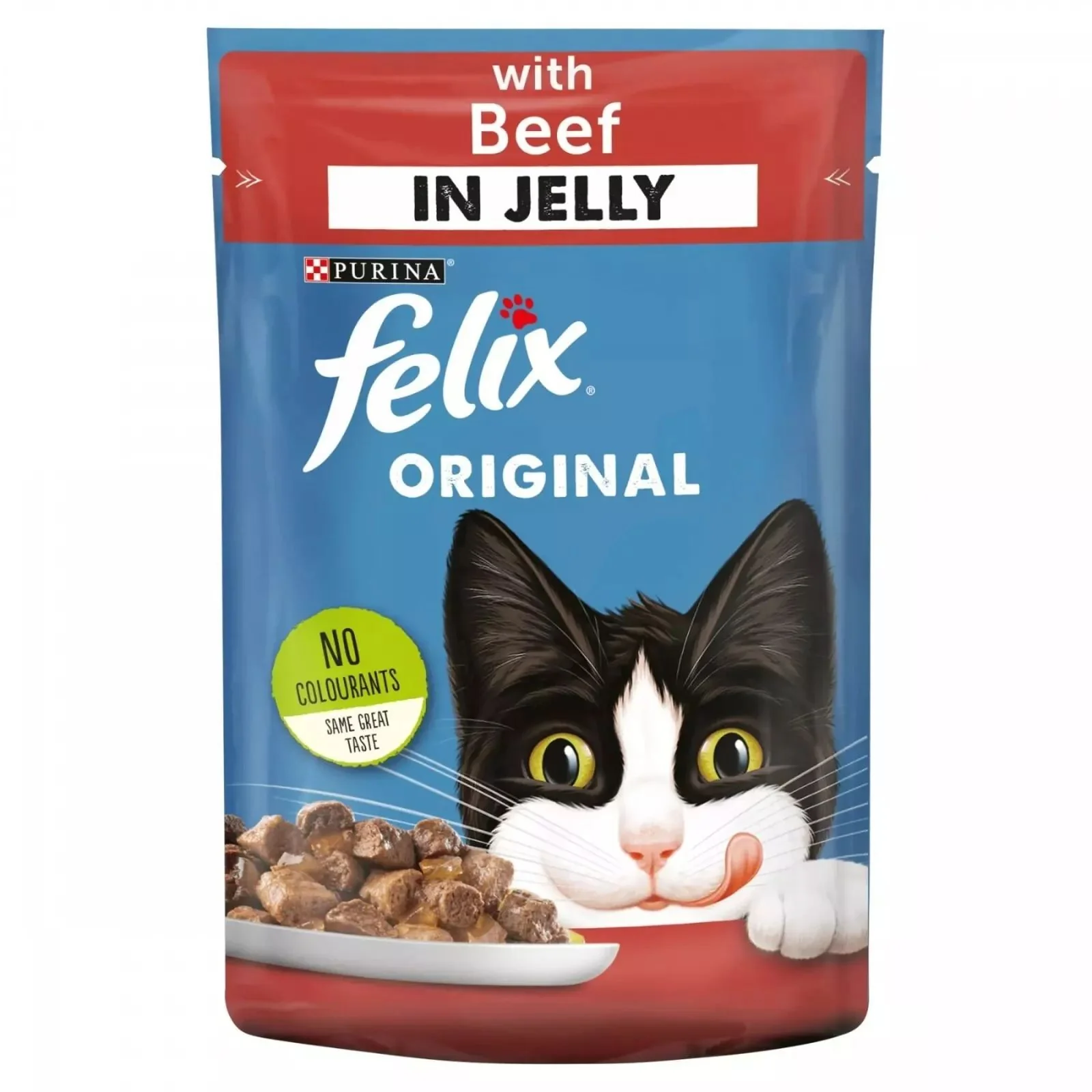 Felix Original Cat Pouch Beef jelly 100g (Box of 20)