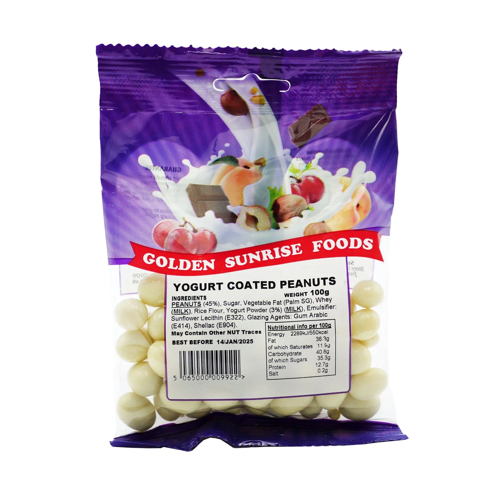 Golden Sunrise Yoghurt Coated Peanuts 100g (Box of 24)
