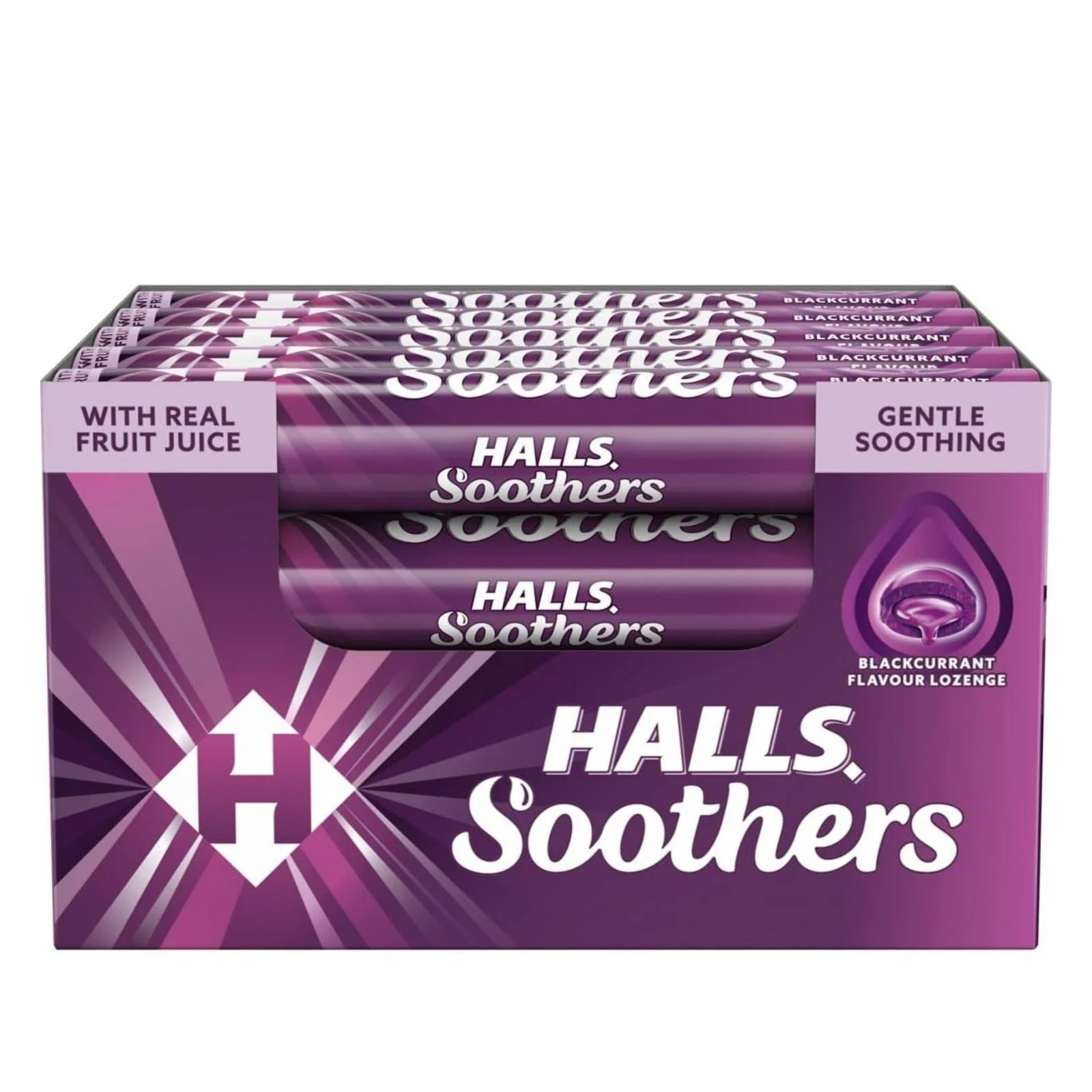 Halls Soothers Sweets Blackcurrant 45g (Pack Of 20) - Image 2