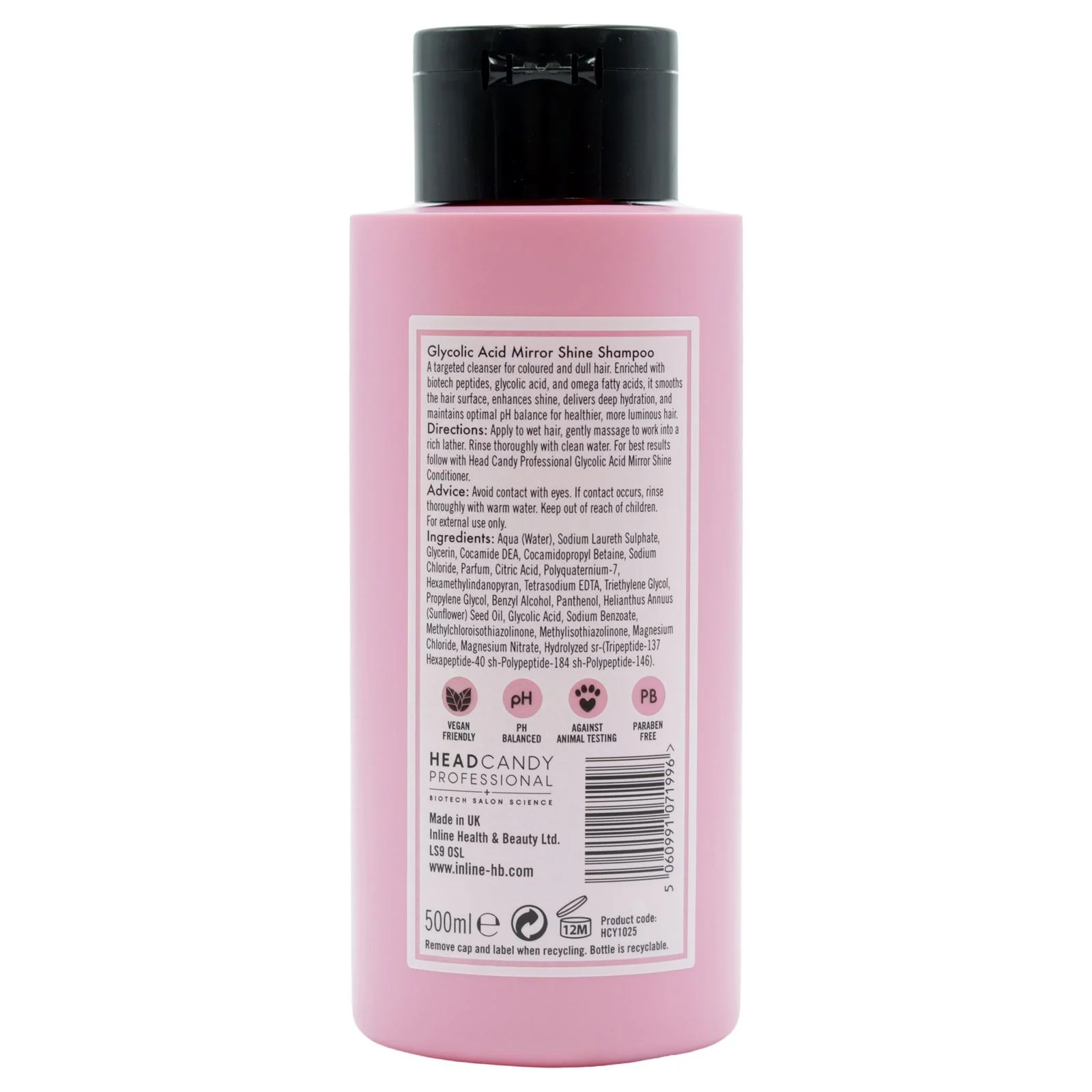 Head Candy Professional Glycolic Acid Mirror Shine Shampoo (500ml) - Image 2