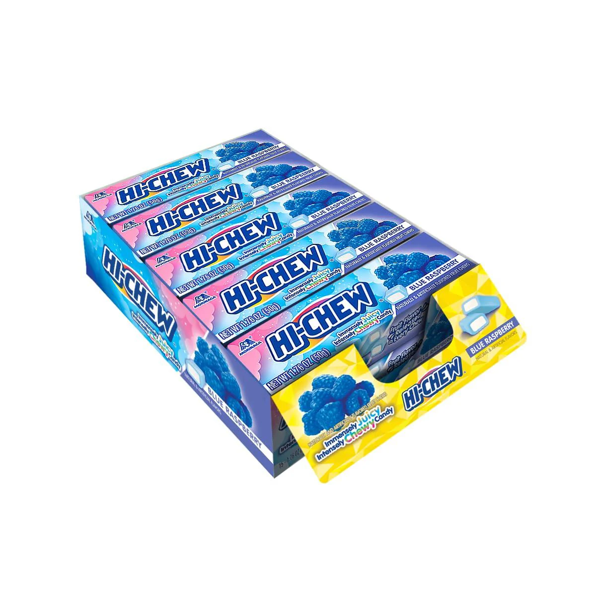 Hi-Chew Blue Raspberry Sticks Chewy Gummy Candy (15 x 50g)